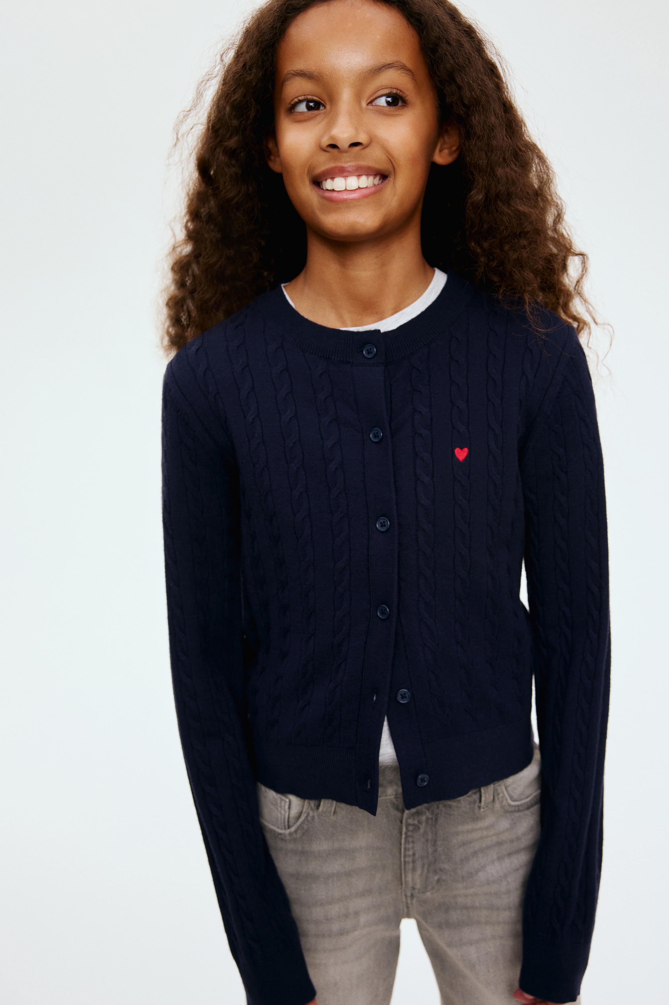 ケーブルニットカーディガン - ネイビーブルー - Kids | H&M JP