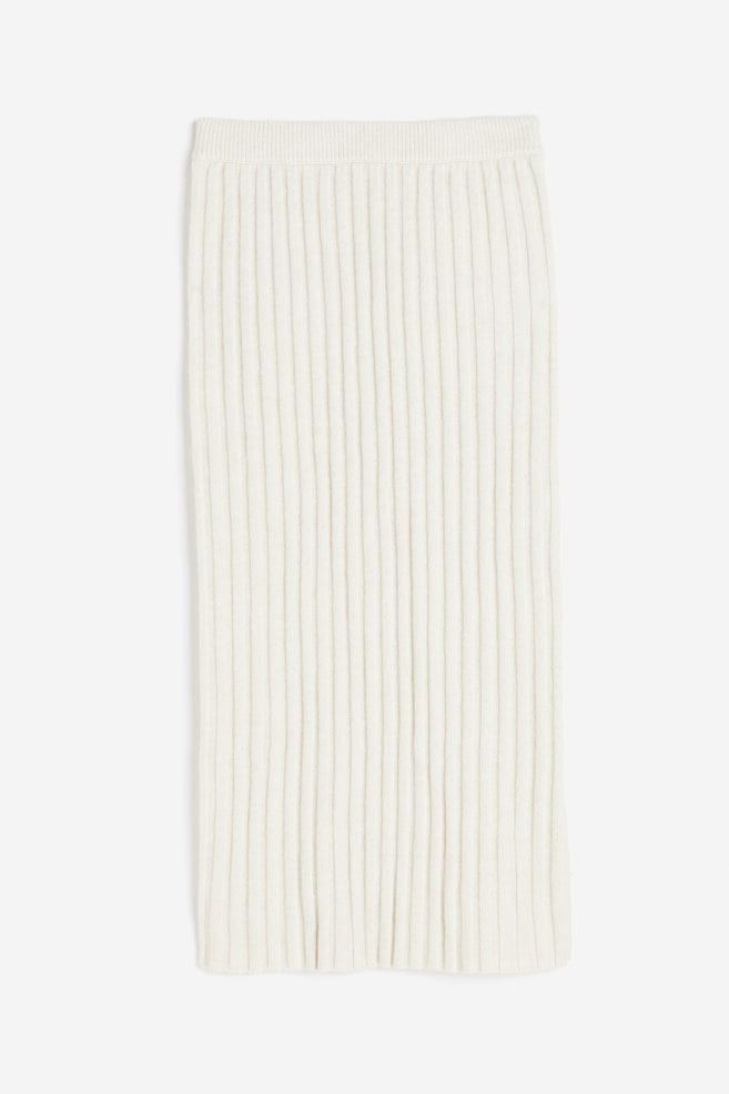 Rib-knit skirt - Natural white - 2