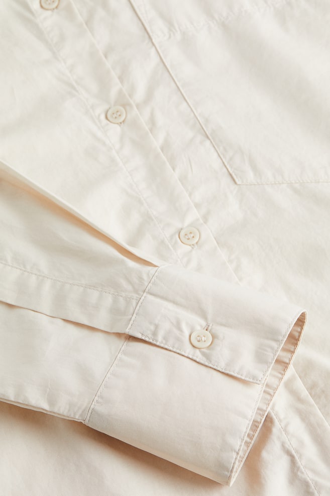 Camicia in cotone - Beige chiaro/Bianco - 3