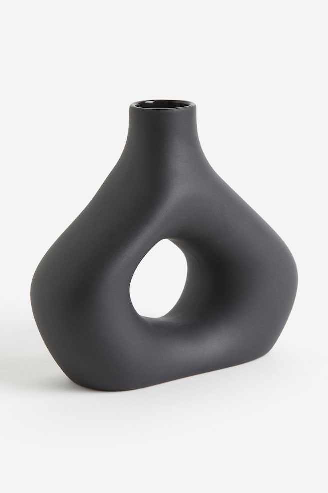 Stoneware vase - Black - 1