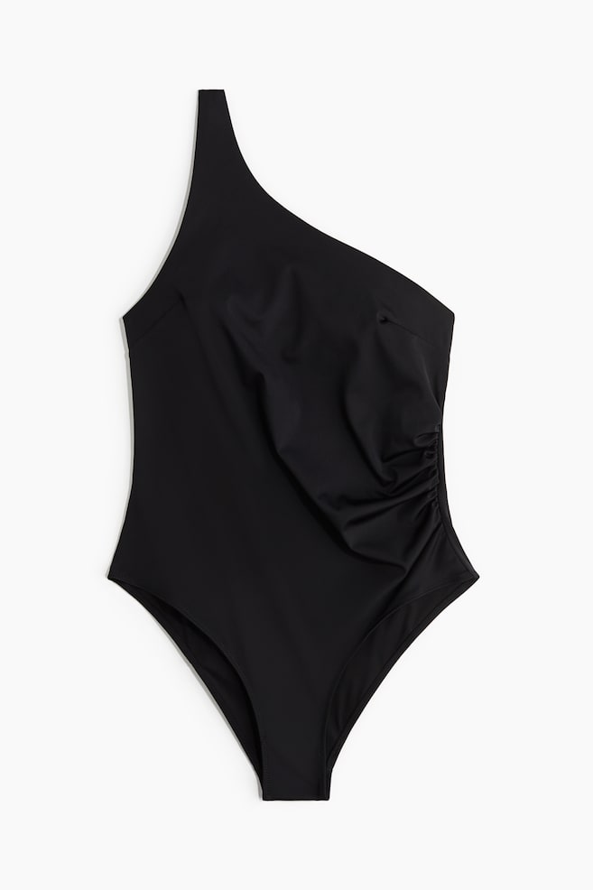 One-shoulderbadpak - Light Shape - Zwart/Zwart/bloemen/Donkerrood - 1