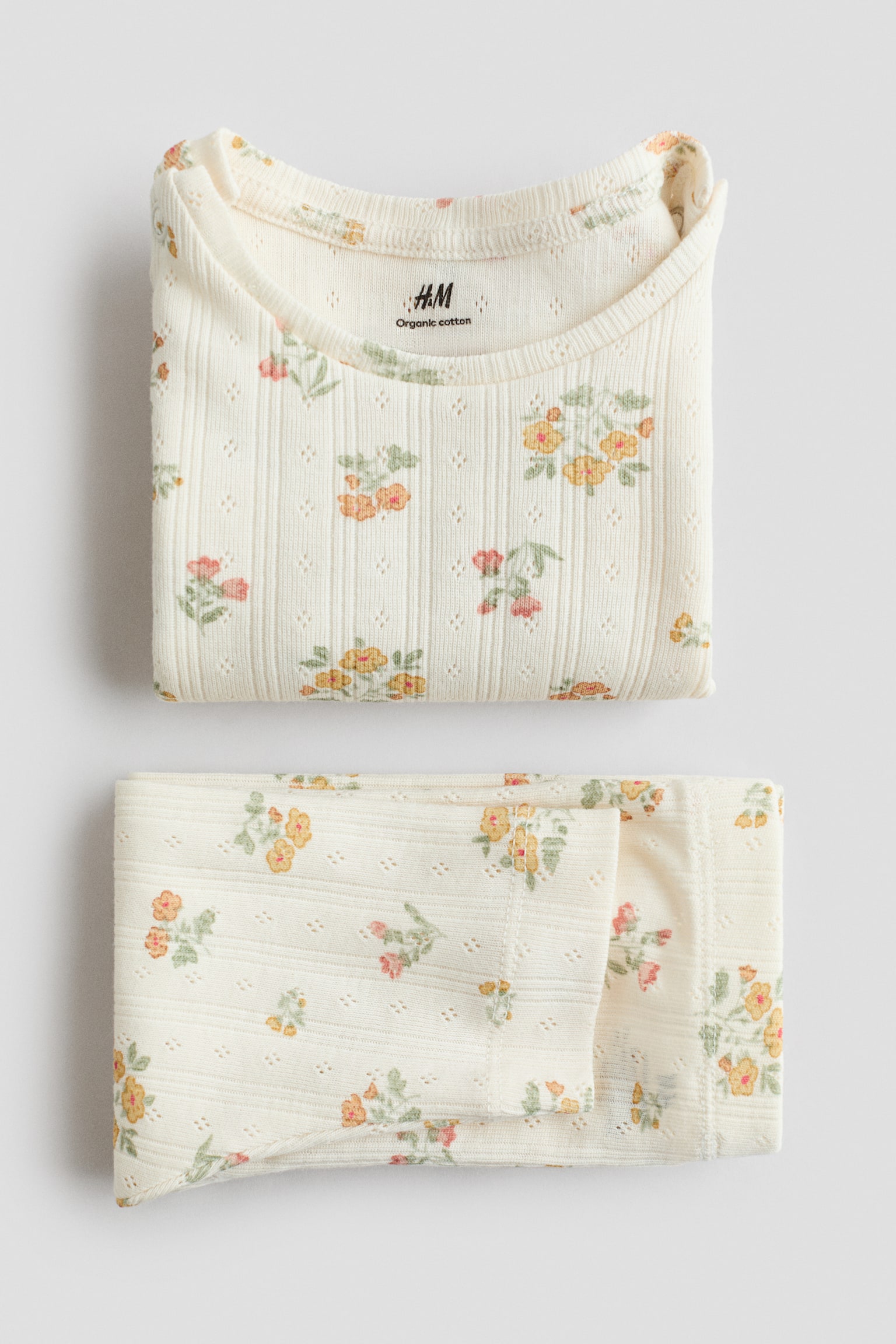 Conjunto de 2 piezas en algodón estampado - Beige claro/Floreado/Crema/Bayas - 3