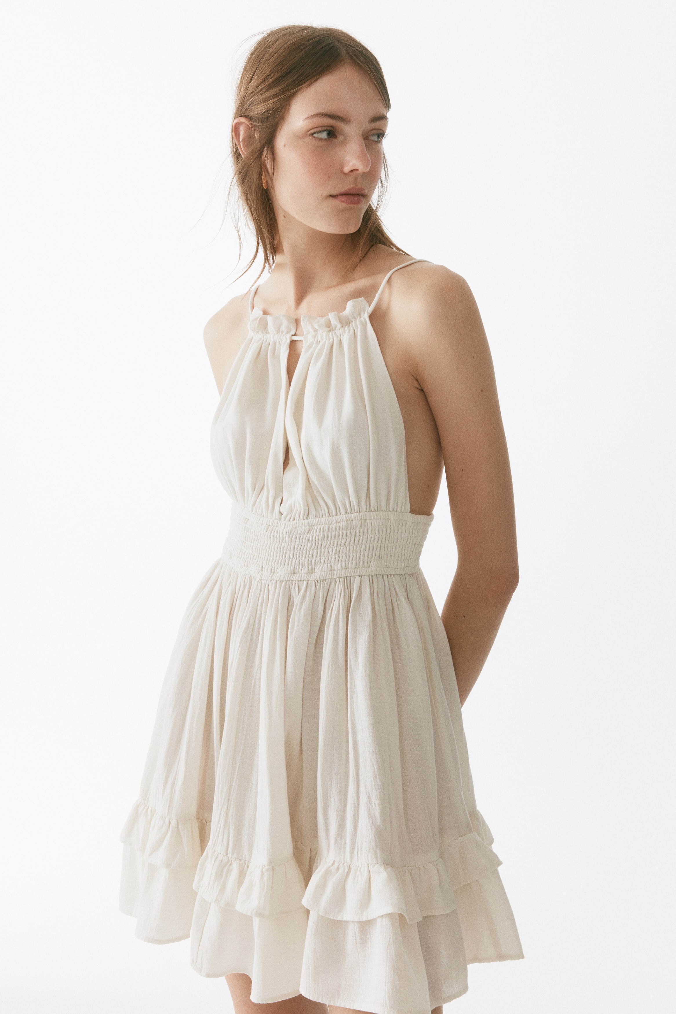 Linen-Blend Dress with a Flared Skirt from H&M - $39.99