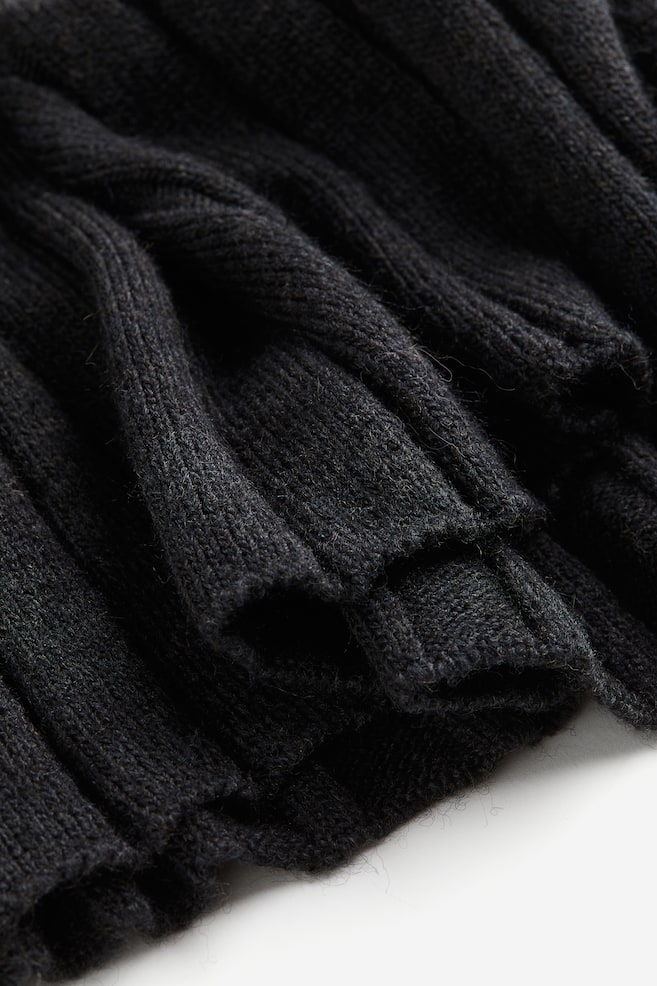 Rib-knit dress - Black/Cream - 5