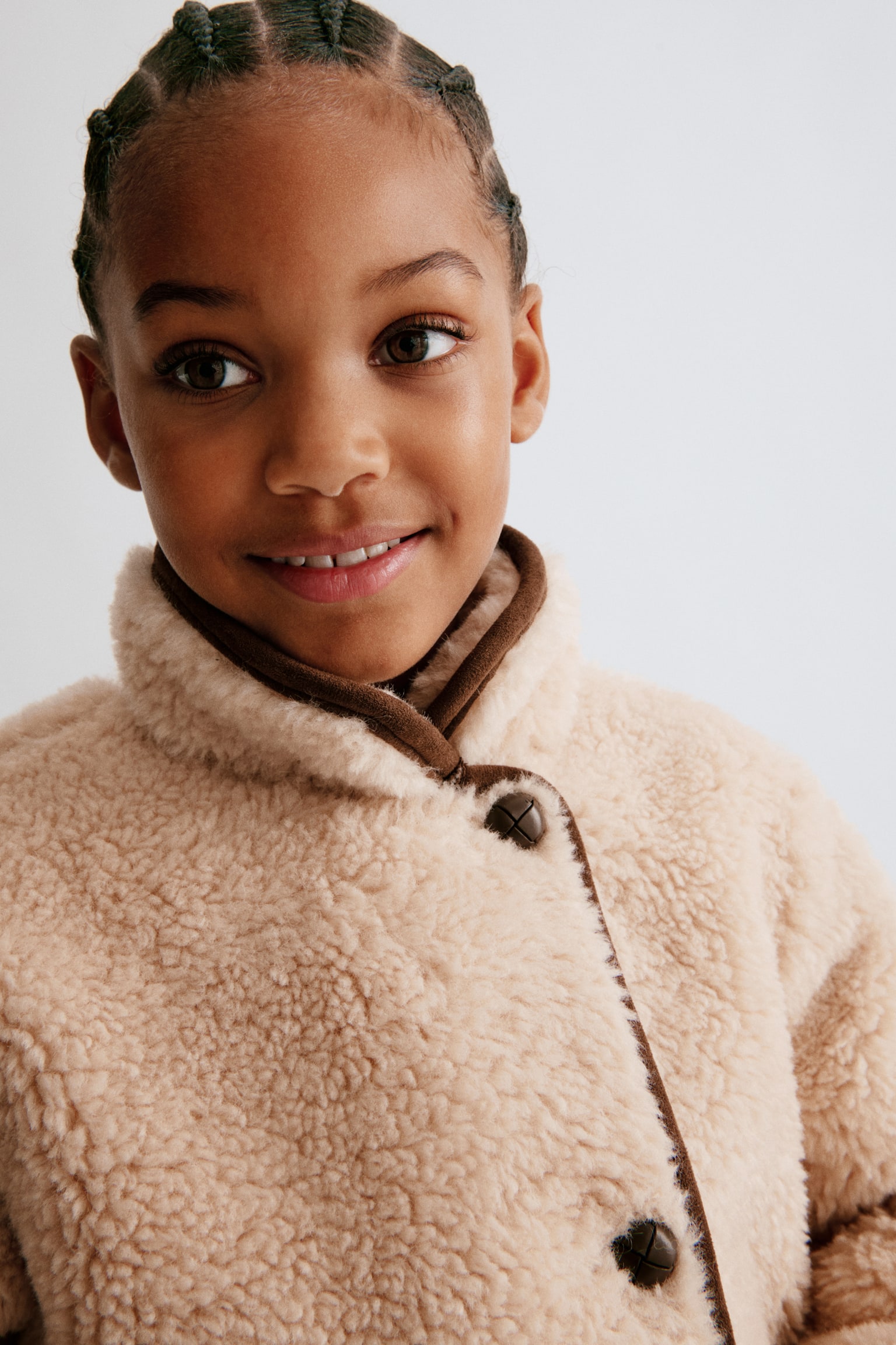 Детская куртка H&M Teddy Fleece, цвет: Бежевый — фото 4