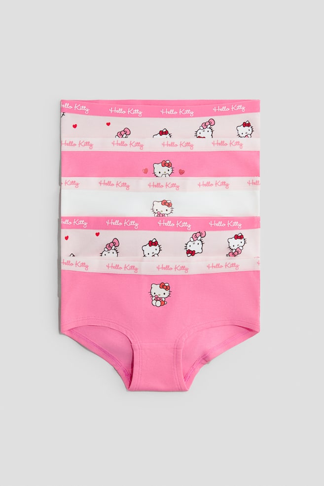 Pack de 5 cuecas Hipster estampadas - Rosa claro/Hello Kitty - 1