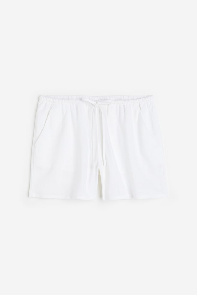 Pull on-shorts i linmix - Vit/Ljusbeige/Svart/Ljusblå/dc/dc - 2