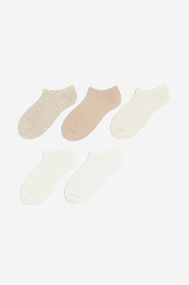 Lot de 5 paires de socquettes - Beige chiné/blanc/Noir/Blanc/Gris foncé chiné/noir/dc - 1