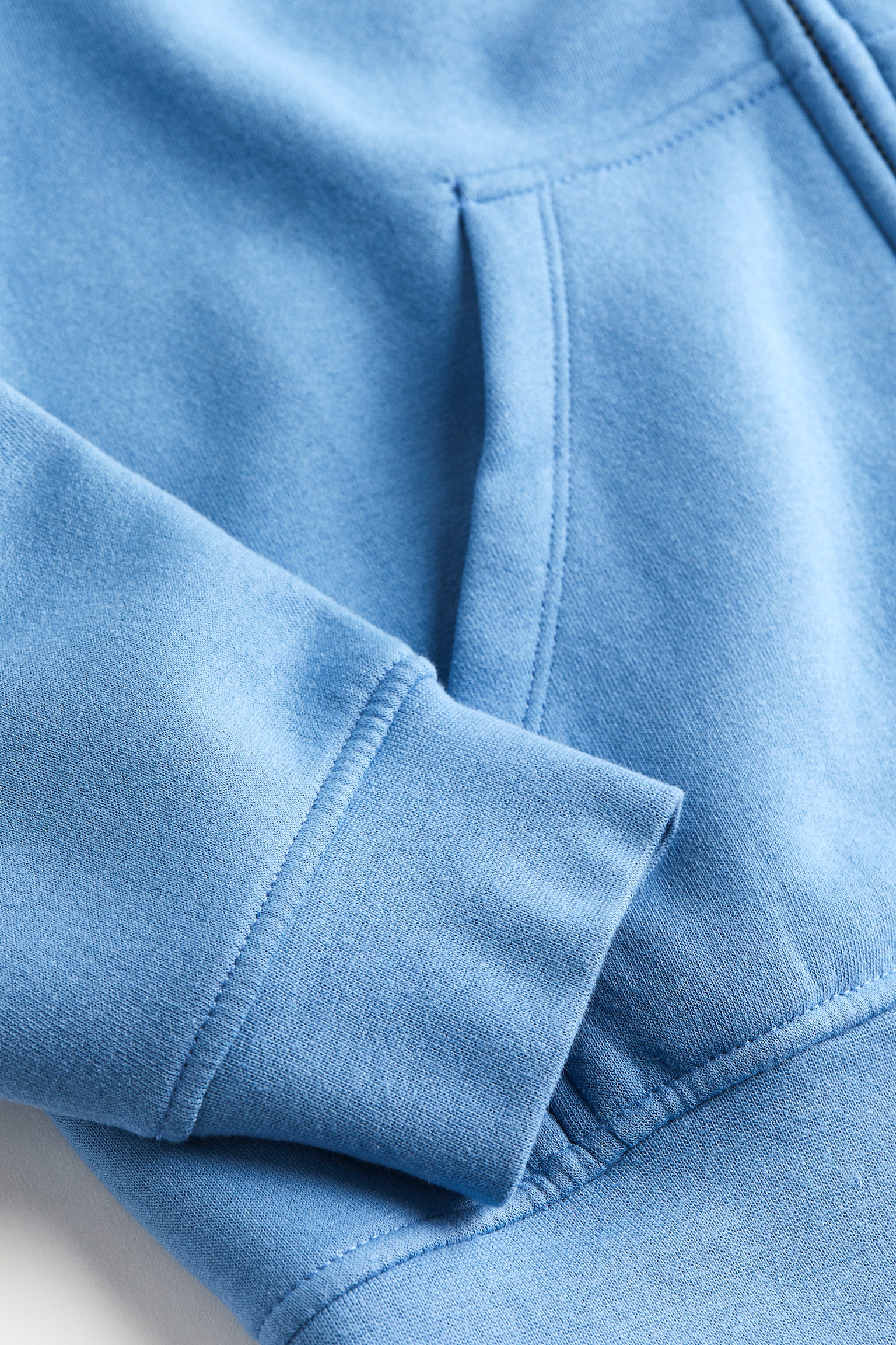 Oversized Zip Up Hoodie - Blue/Dark grey/Cream/Light beige - 2