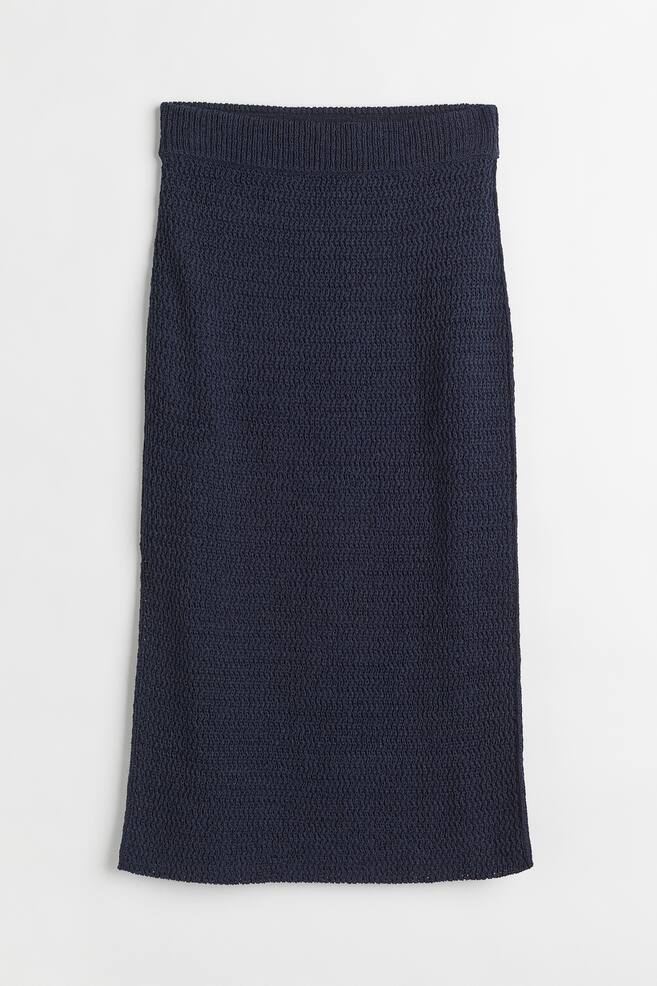 Knitted silk-blend skirt - Dark blue