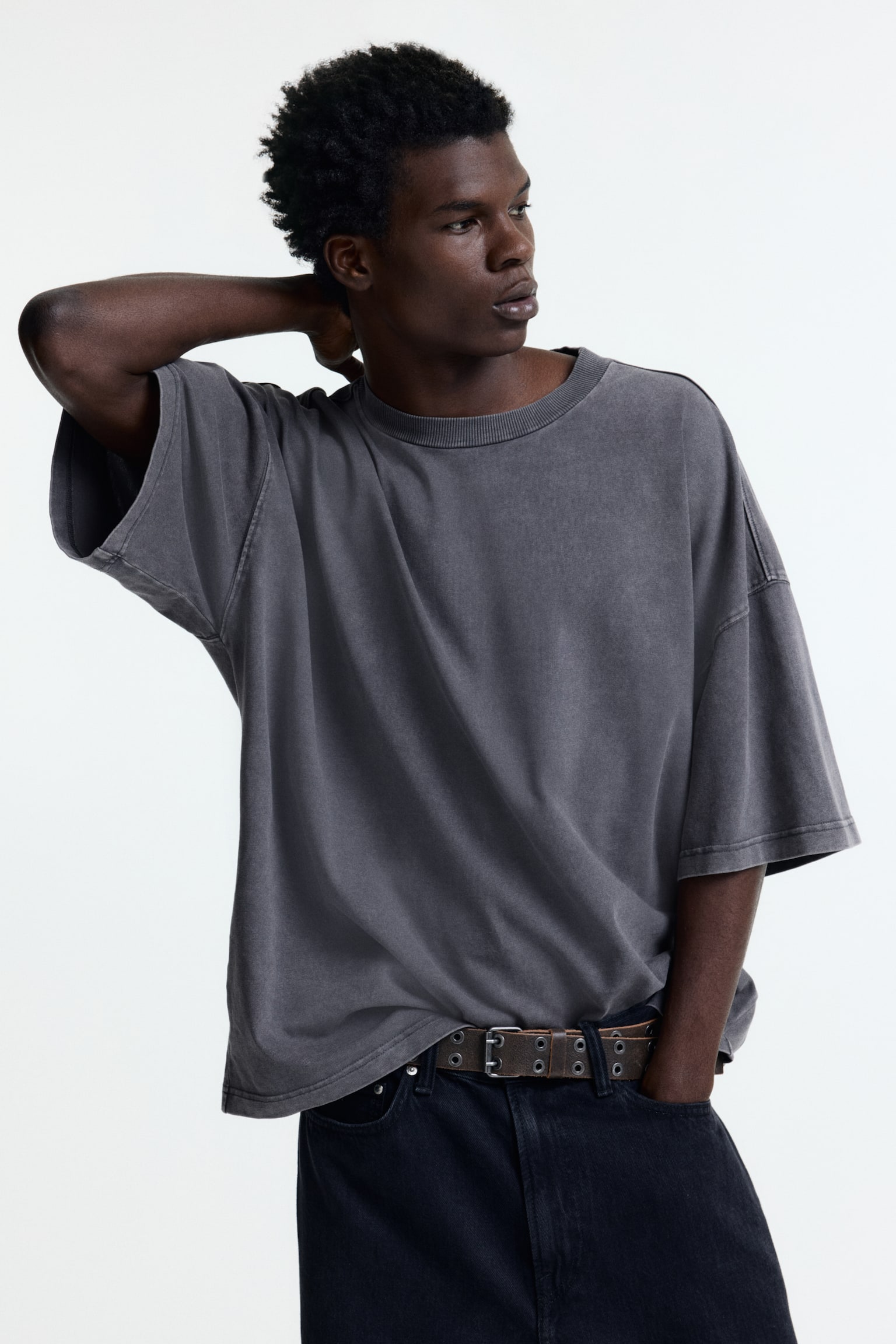 Oversized Fit T-shirt - Dark gray/Dark blue - 2