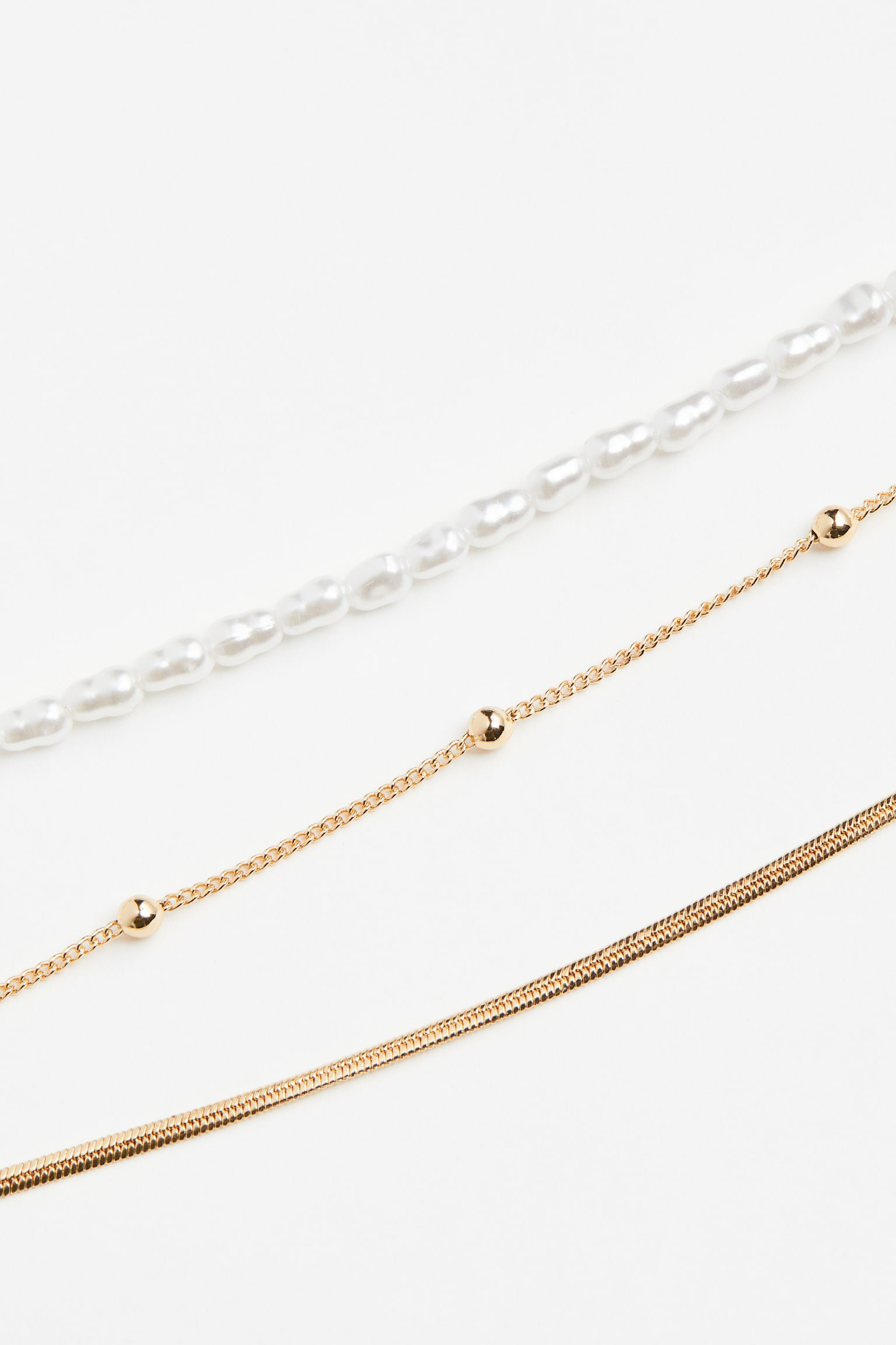 3-pack Anklets - Gold colour/White - 2