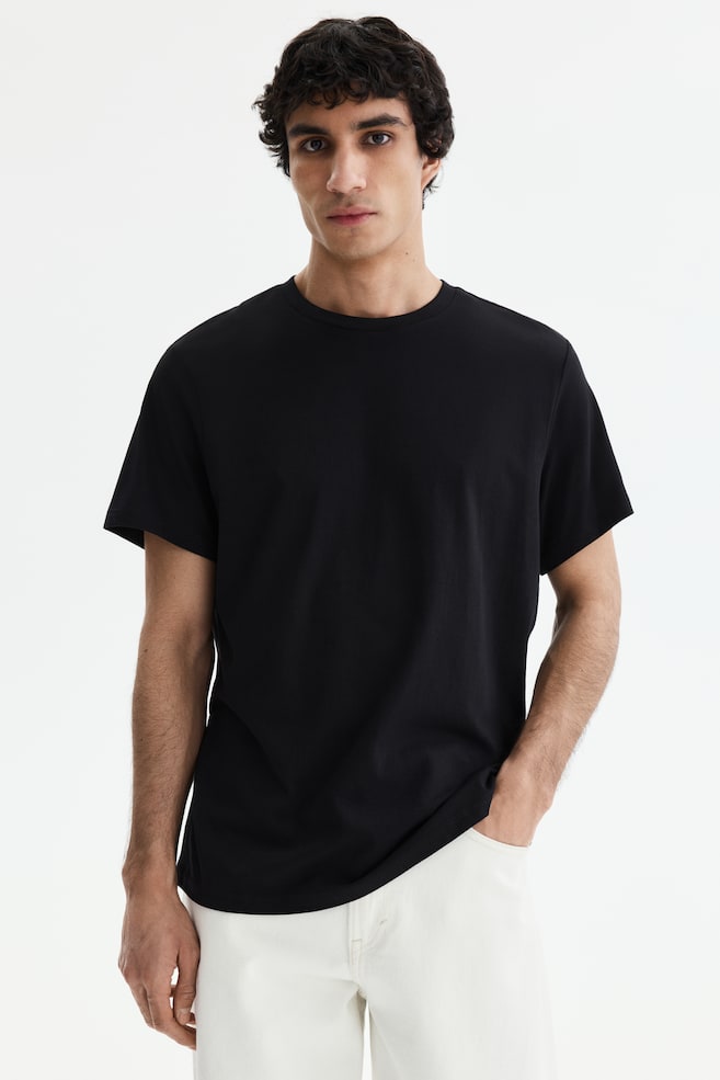 Regular Fit T-shirt - Black/White/Teal/Grey marl/Burgundy/Navy blue/Brown/Pink/Dark grey/Khaki green/Light blue/Yellow/Green/Dark teal/Beige/Light purple/Orange/Pink/Beige/Light beige - 2
