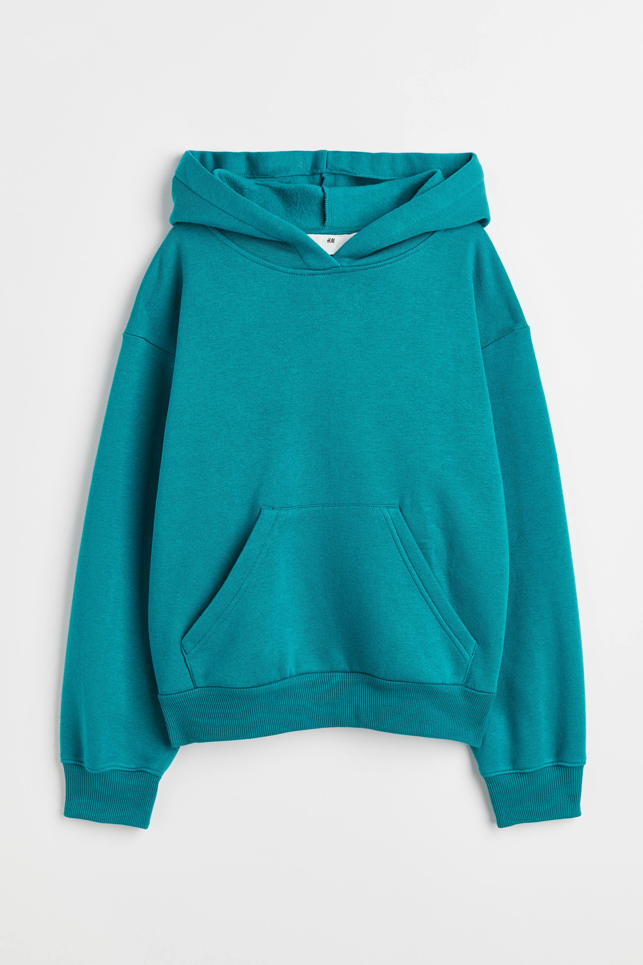 Xem ảnh lớn hơn: Áo hoodie dáng thụng - Màu ngọc lam đậm - Kids | H&M VN 1