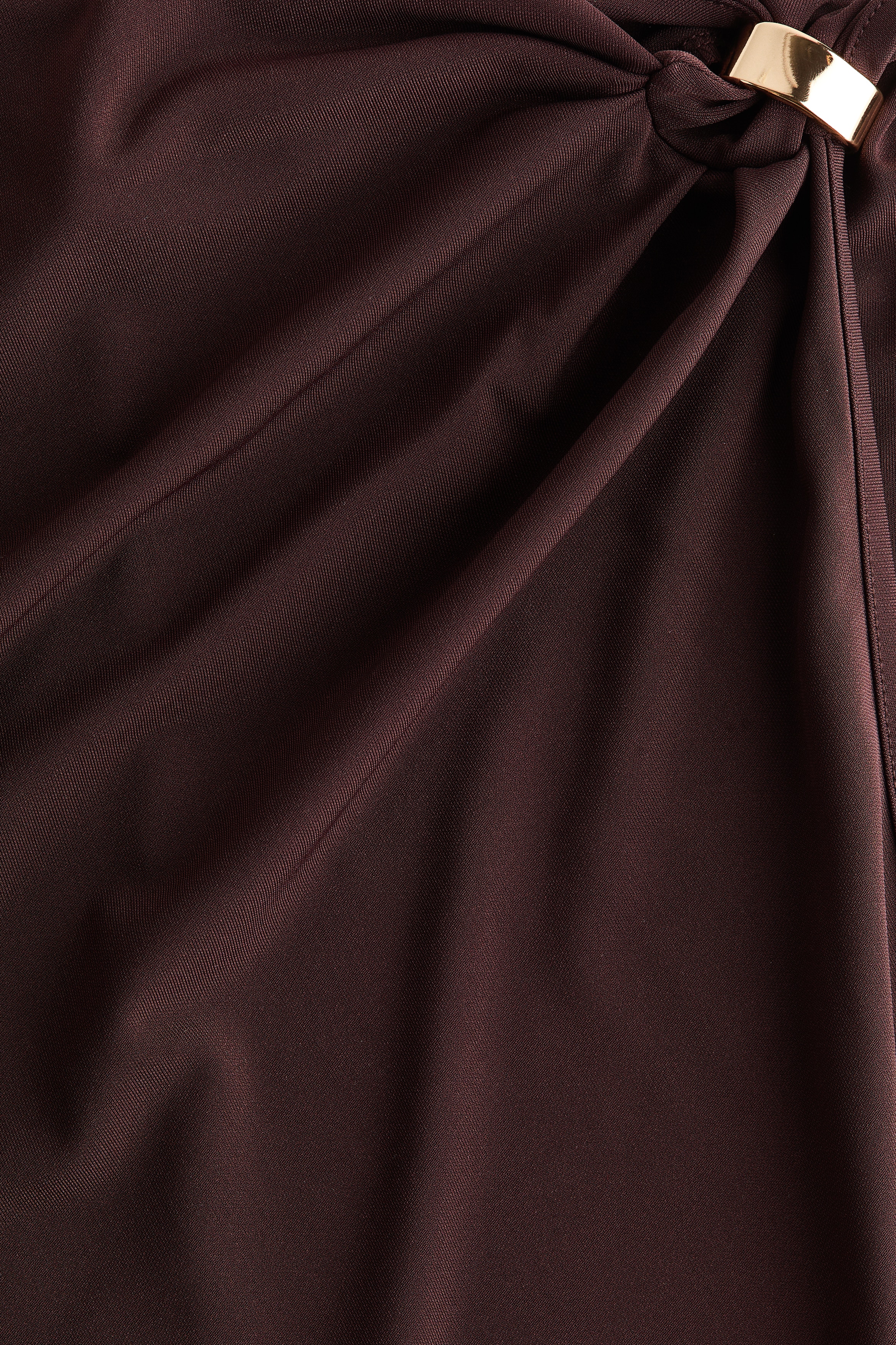 Ladies - Dark Brown Draped-Detail Jersey Dress - Size: S - H&M