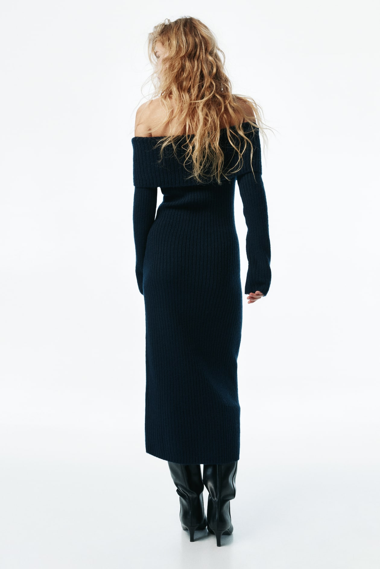 Rib-Knit Off-the-Shoulder Dress - image 5
