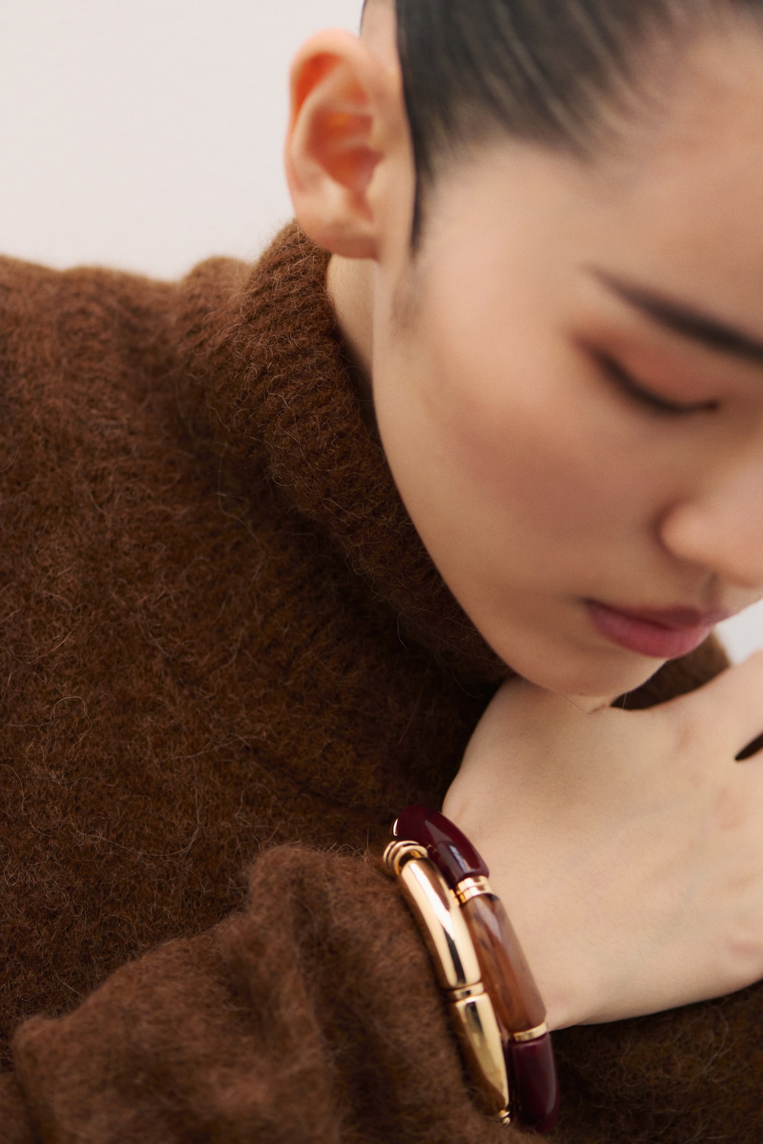 2-pack bracelets - Goldfarben/Braun/Weinrot/Silberfarben/Hellbeige - 4