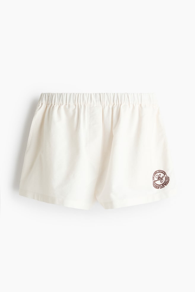 Schlupfshorts aus Baumwolle - Weiß/The Lounge Collective - 1