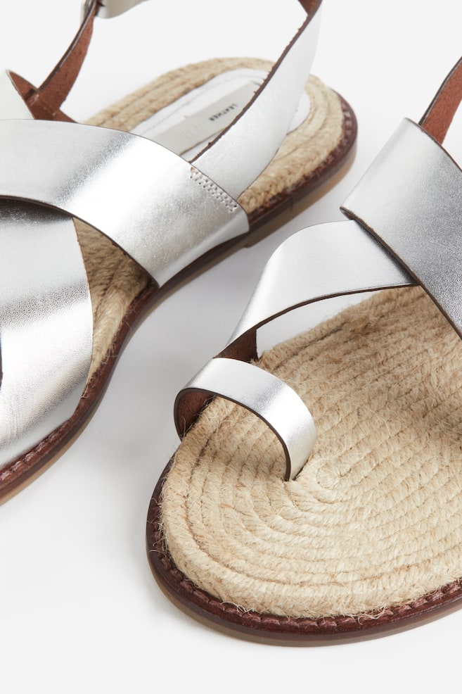 Sandaler i læder - Sølv - 3