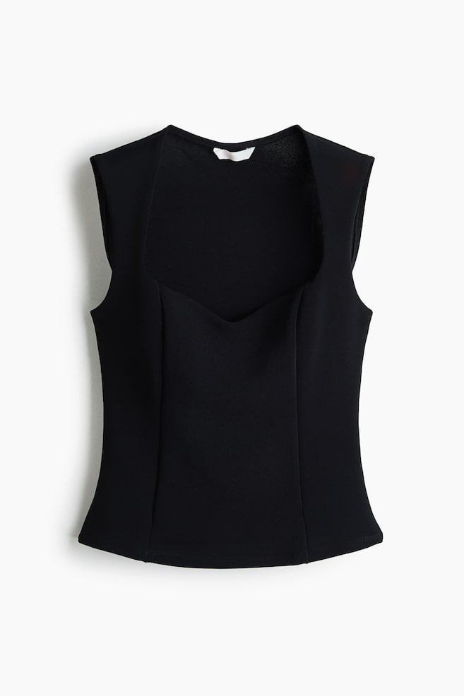 Top sem mangas em jersey - Preto/Vermelho - 1