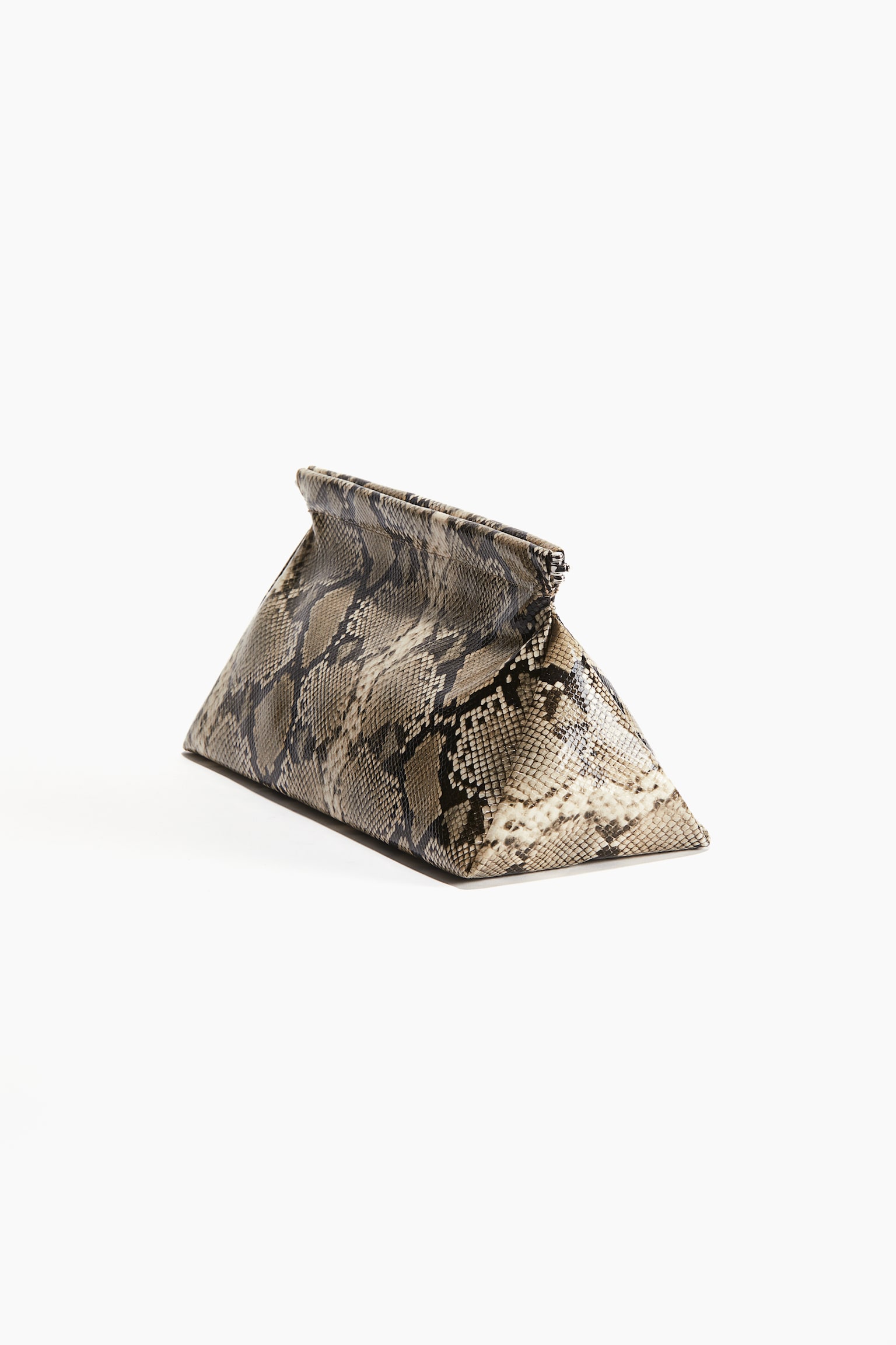 Patterned clutch - Beige/Snakeskin-patterned - 3