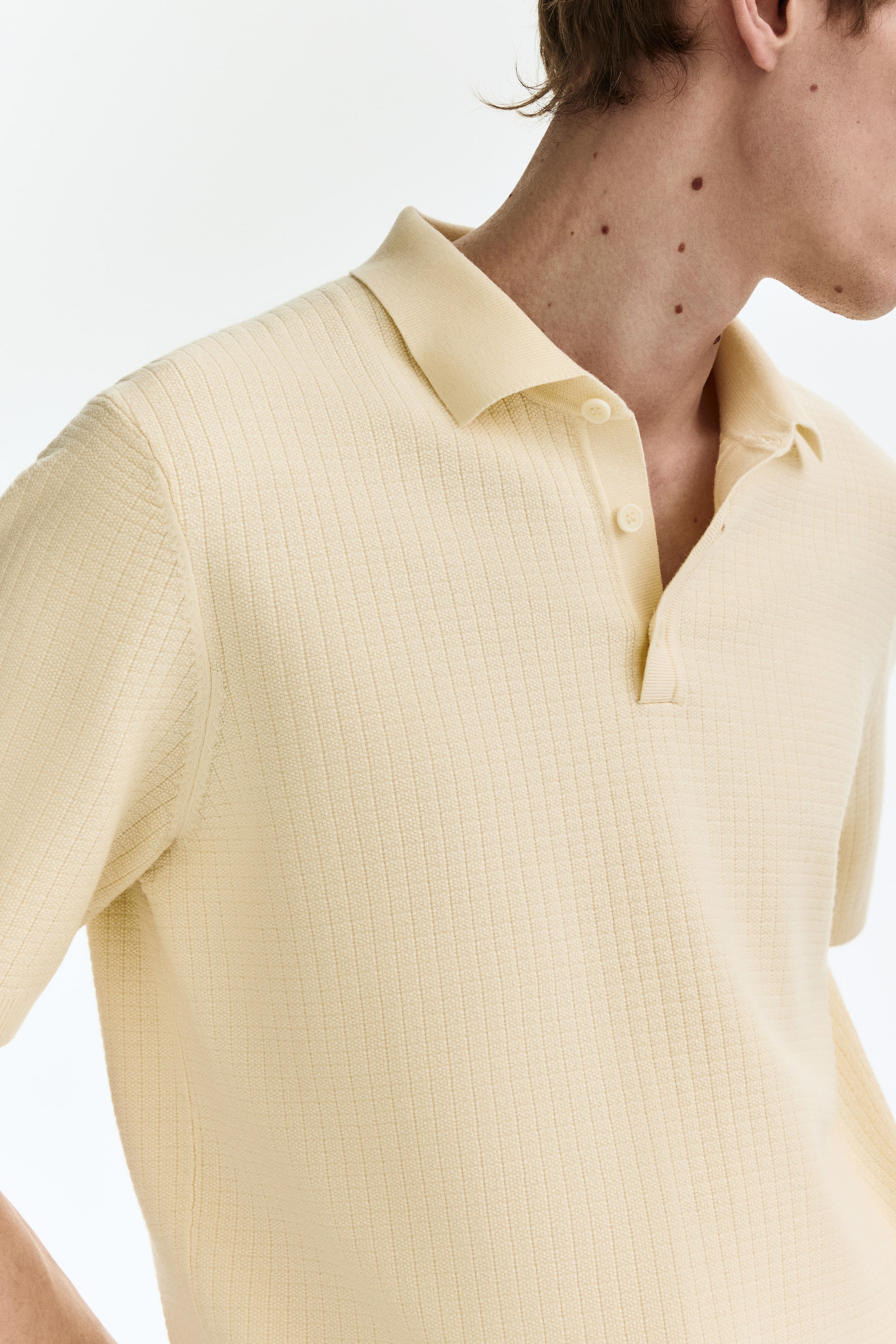 Regular Fit Textured-Knit Polo Shirt