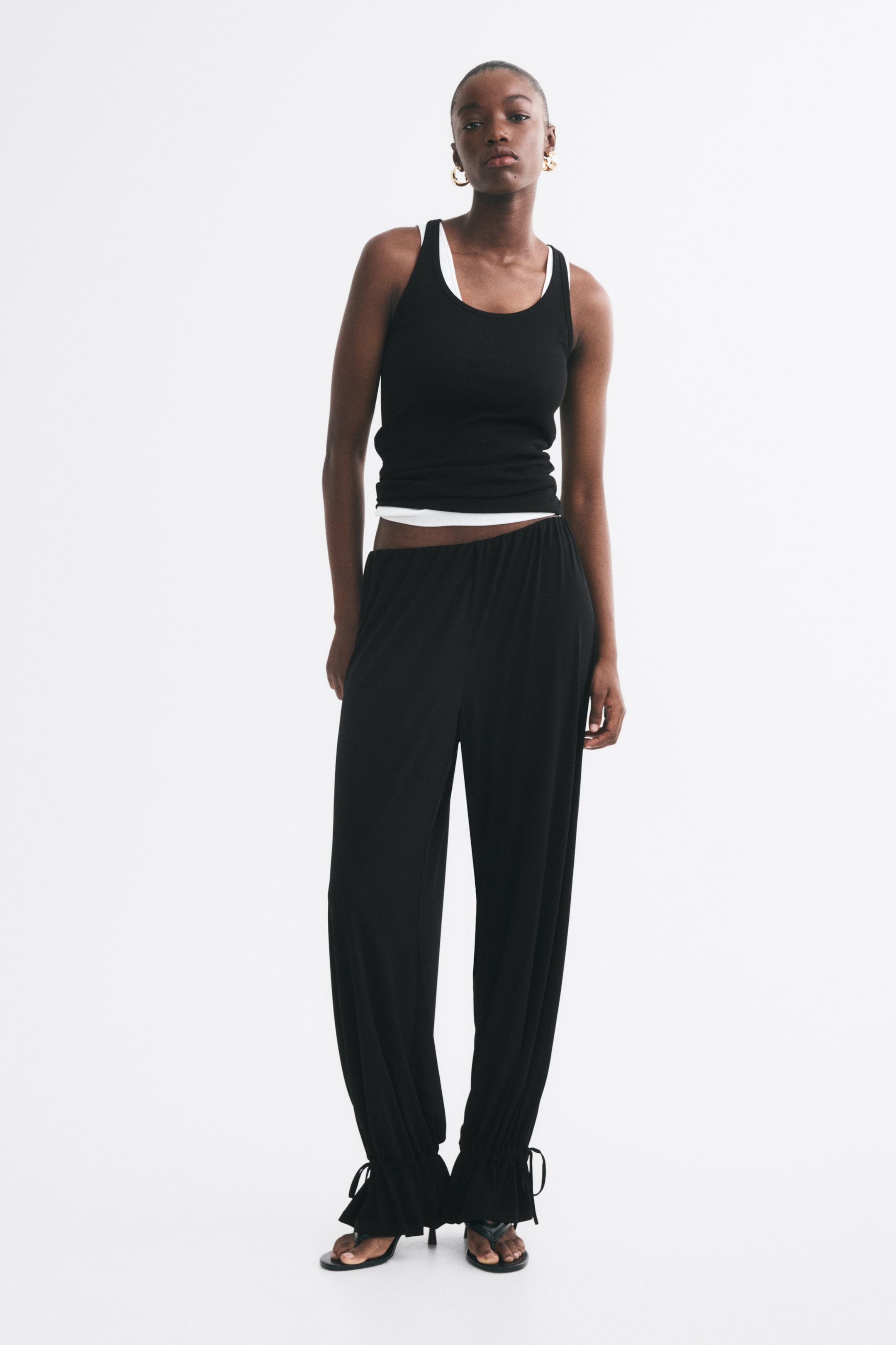 Tie-Detail Balloon-Leg Pants