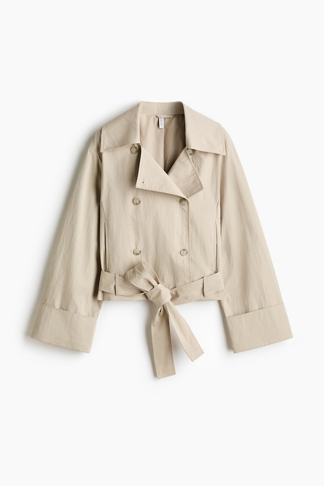 Trench-look jacket - Light beige/Khaki green - 1