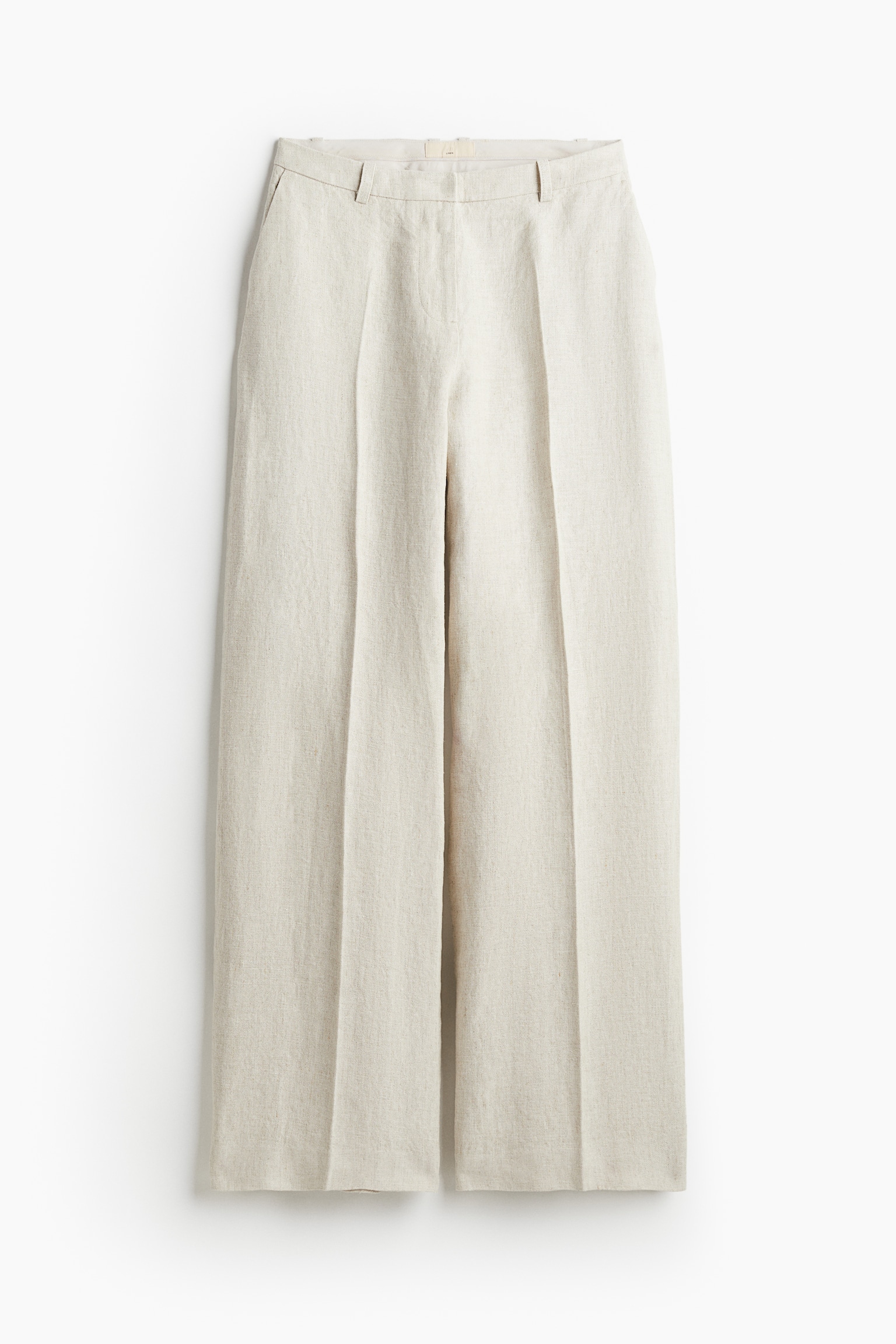 Tailored Linen Pants - Light beige/Black/Beige - 2