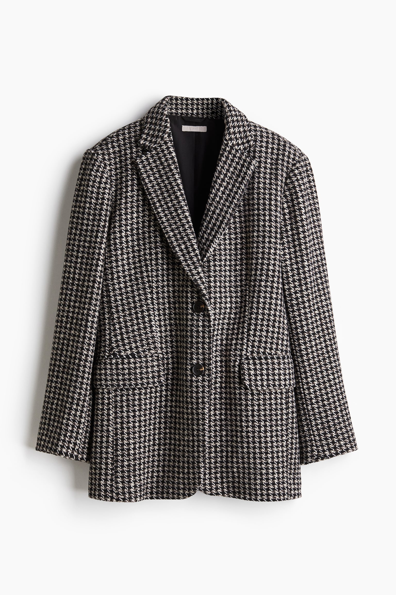 Oversized blazer - Dark brown/Dogtooth-patterned/Black/White - 2