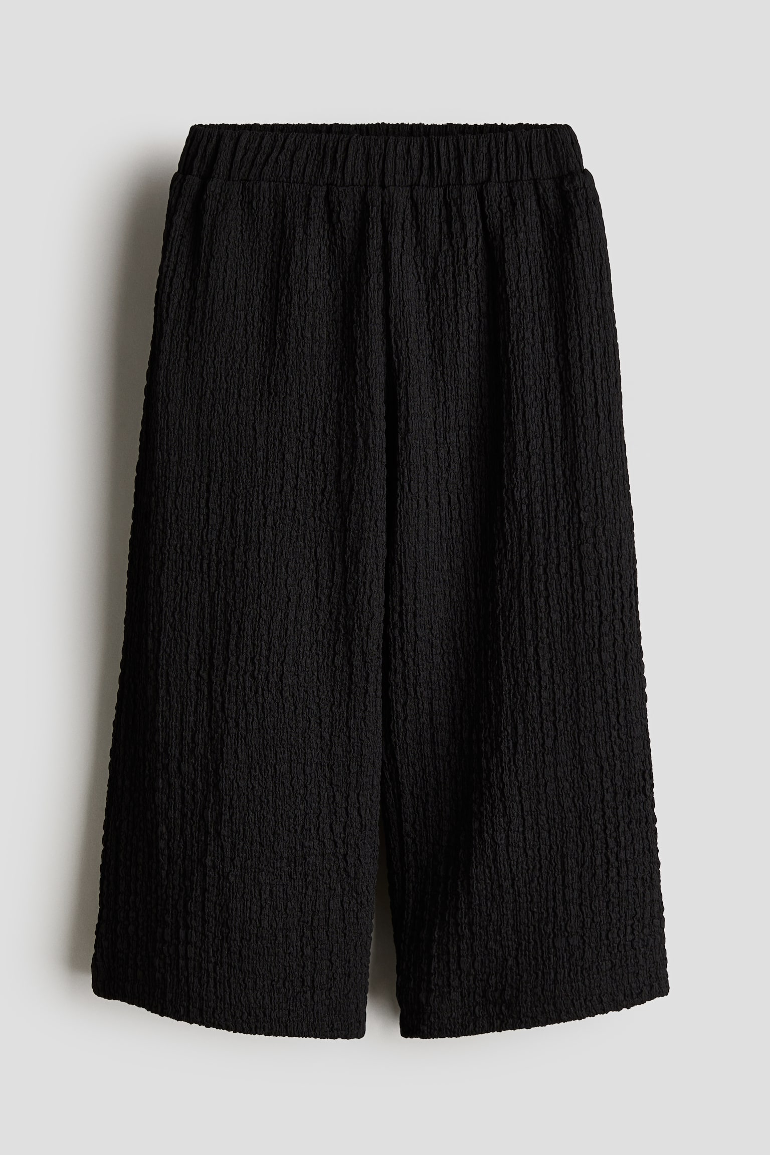 Weite Hose aus gecrinkeltem Jersey - Schwarz/Weiß/Marineblau - 1