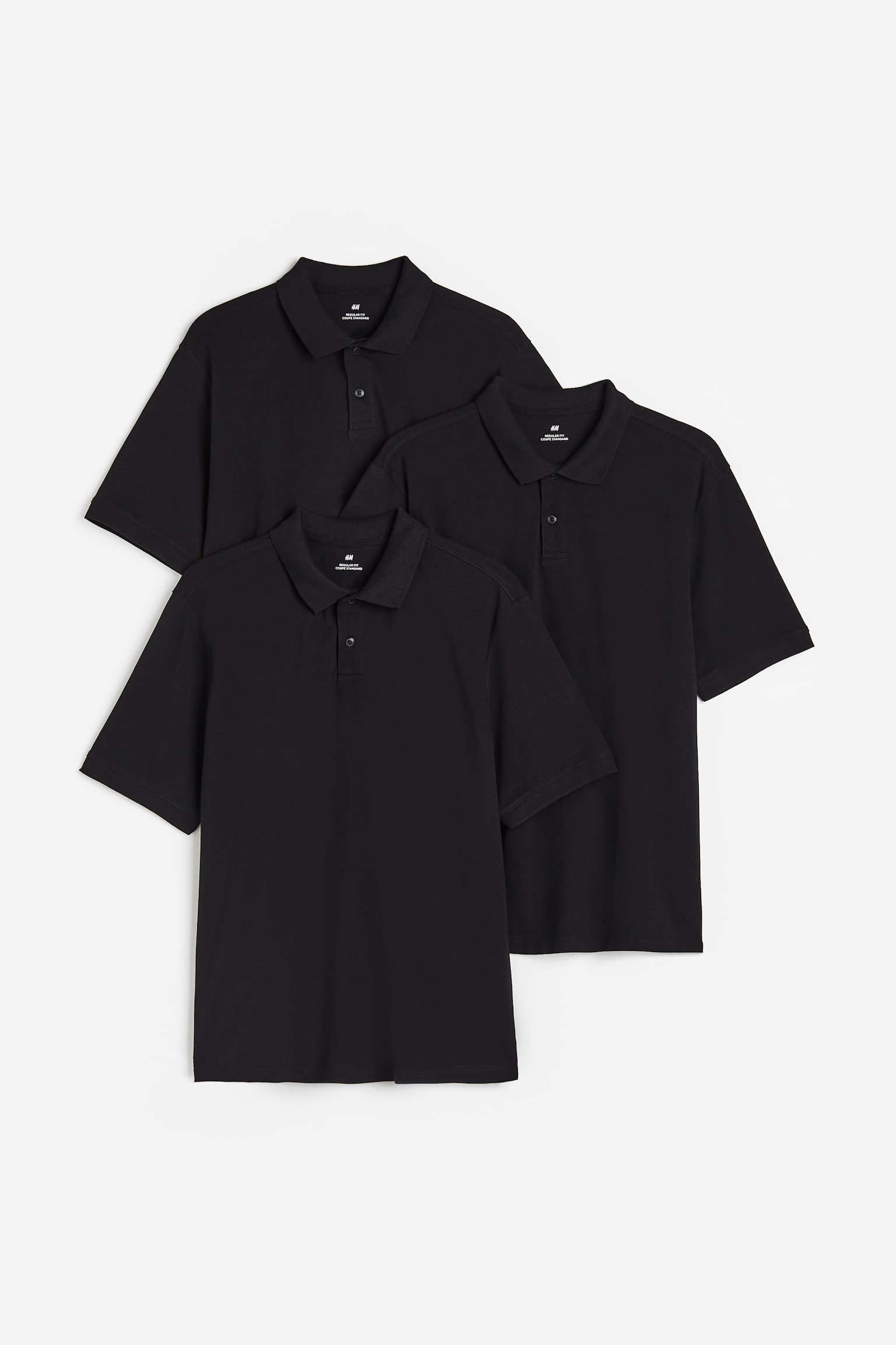 3-pack Regular Fit Polo shirts - Black - 1