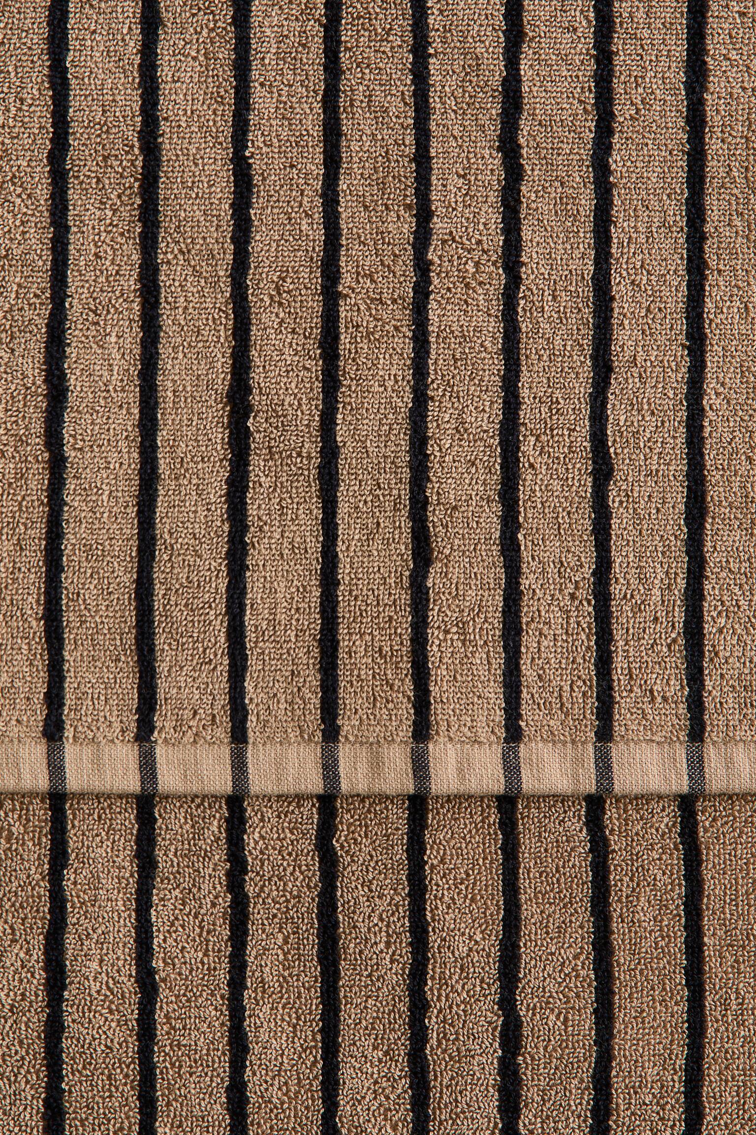Striped hand towel - Brown/Black striped/Dark brown/Striped/Light pink/Terracotta striped/Yellow/White striped/Light blue/Striped/Light blue/Striped/White/Black striped/Light pink/Striped/Light beige/White - 5