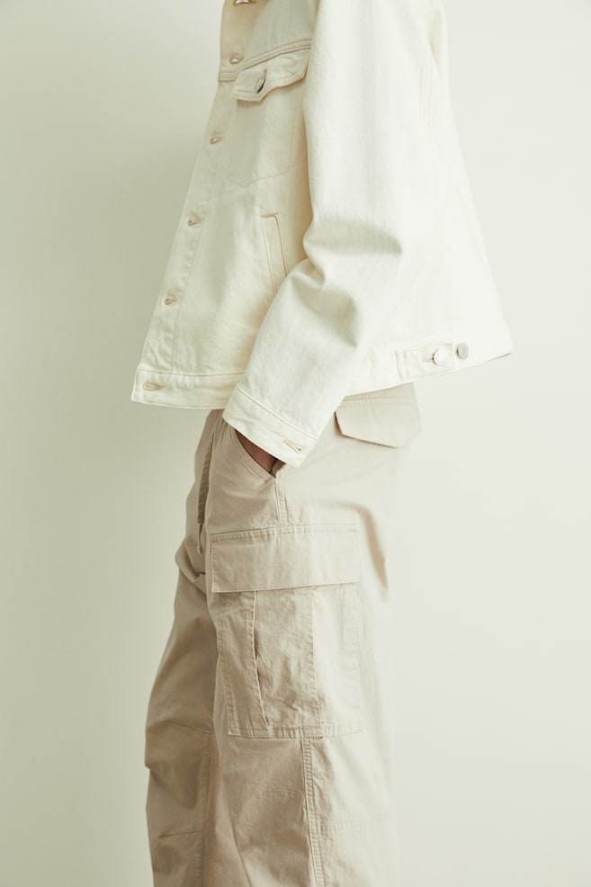 Pantalon cargo Regular Fit en tissu ripstop - Beige clair/Noir/Vert kaki/Vert kaki/motif/dc/dc/dc - 3
