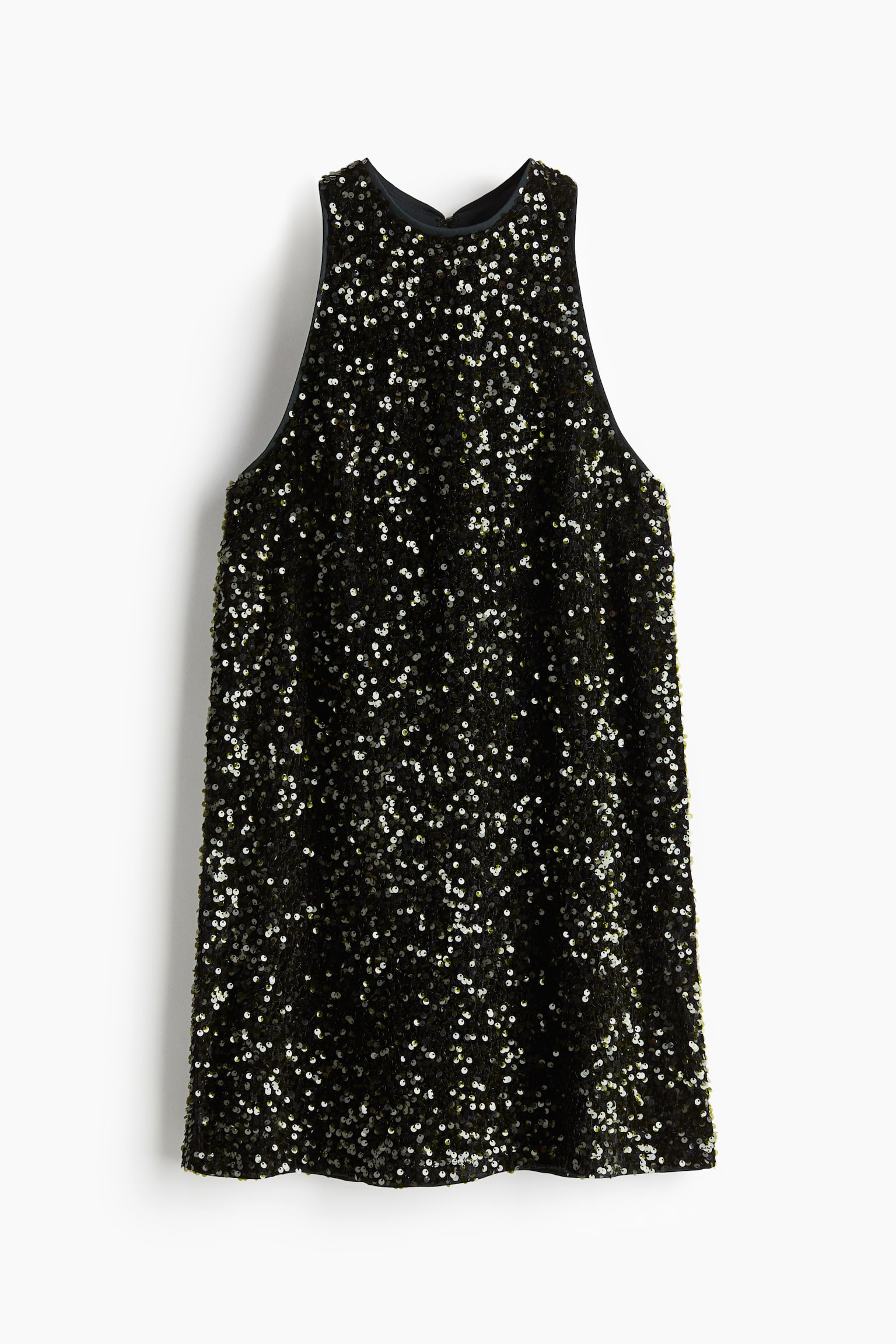 Sleeveless Sequin Dress - Dark green/Silver colour/Bronze colour - 2