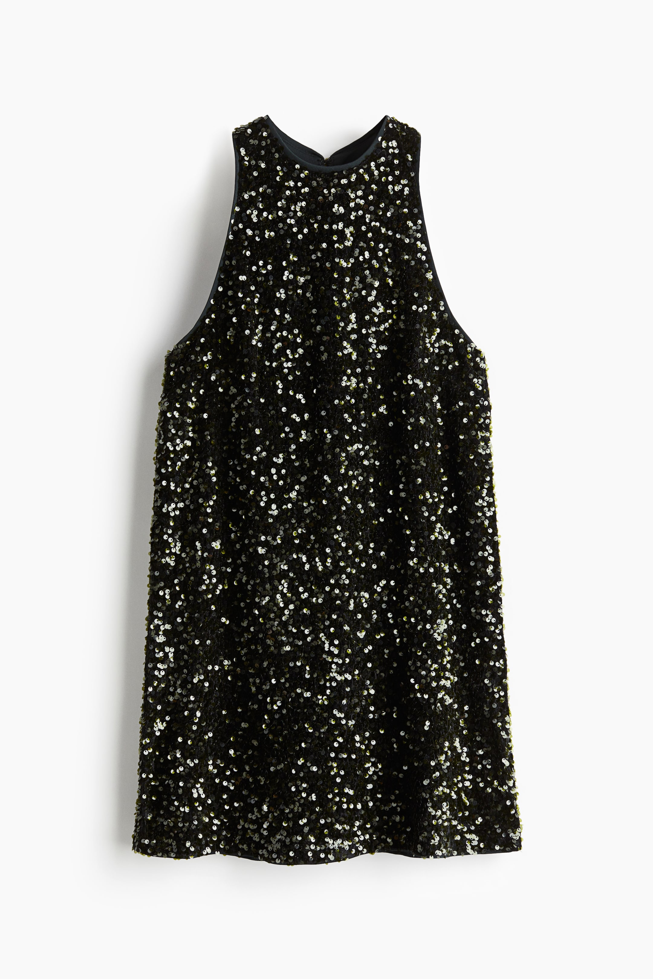 View larger image: Sleeveless Sequin Dress - Dark green - Ladies | H&M AU 1