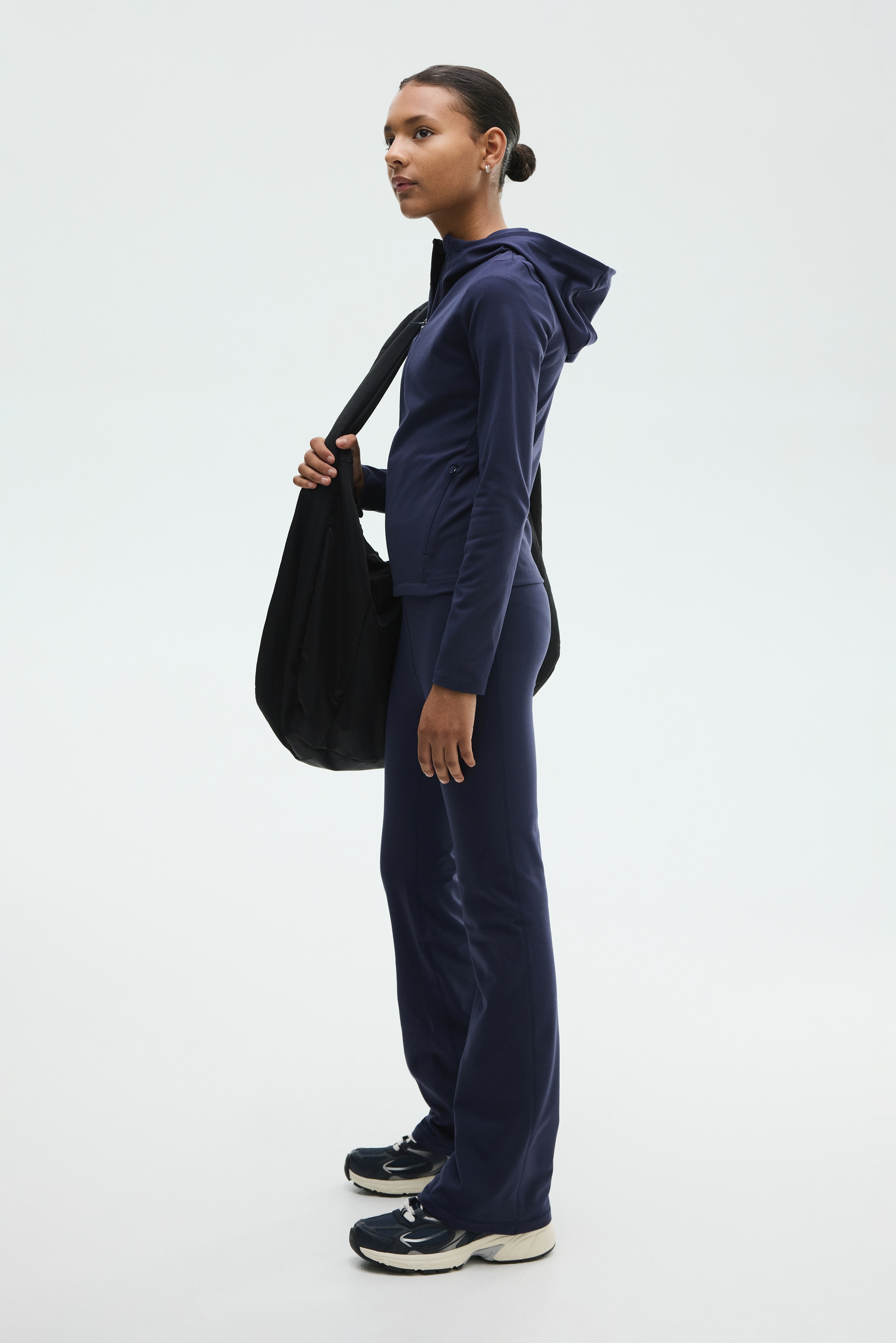 H&M Move - Girls - Navy blue Fleece-lined sports leggings with SoftMove™ - Size: 14Y+