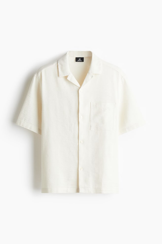 Regular-Fit Textured Resort Shirt - Cream - 1