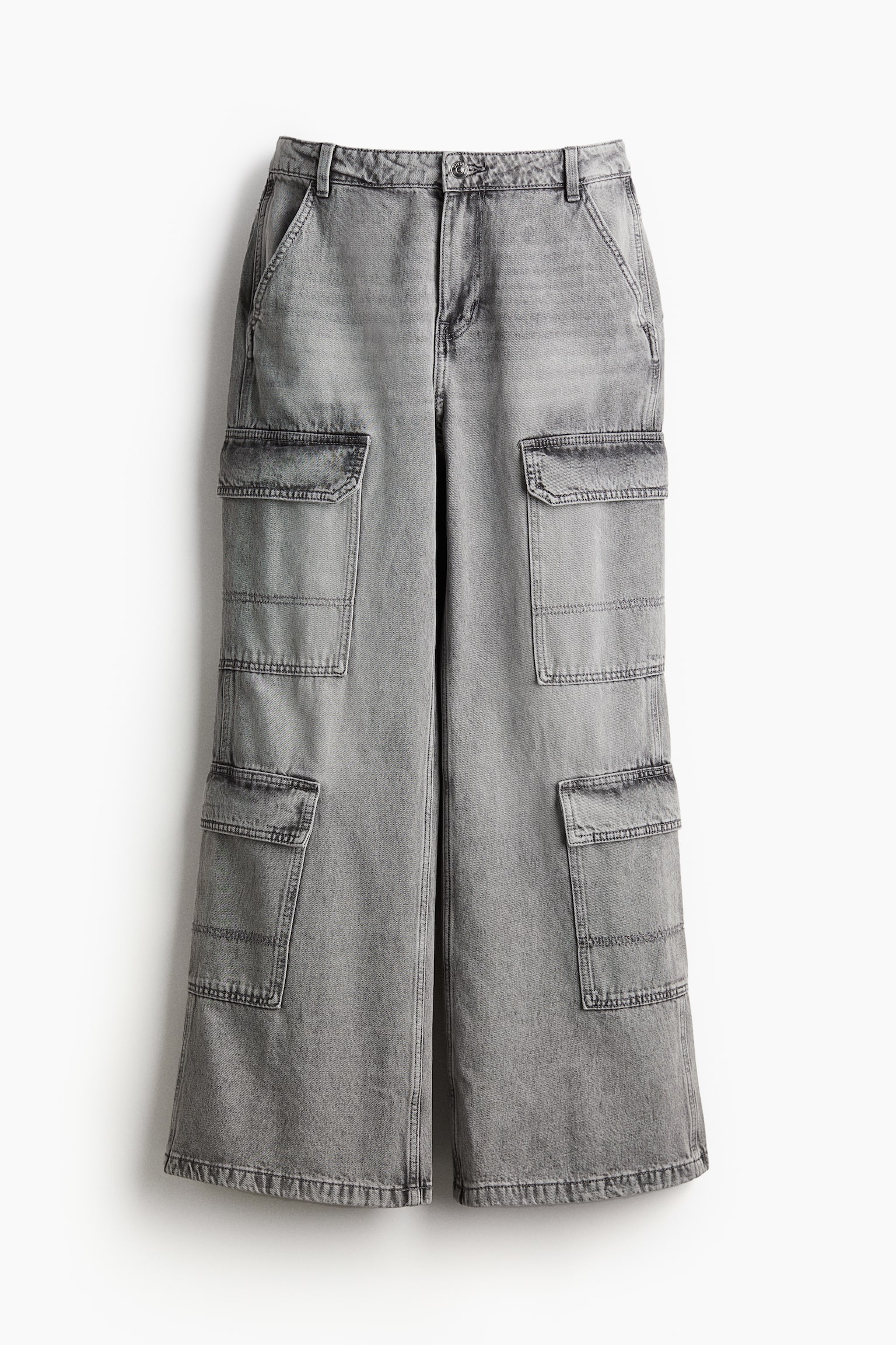 Denim cargo trousers - Grey/Black/Greige - 2