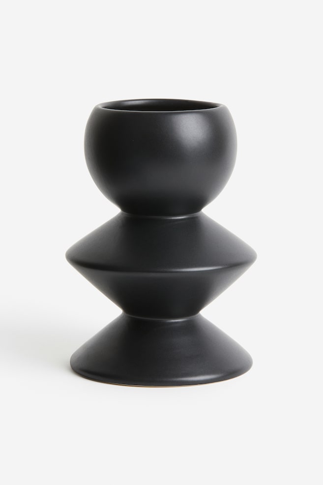 Stoneware vase - Anthracite grey - 1