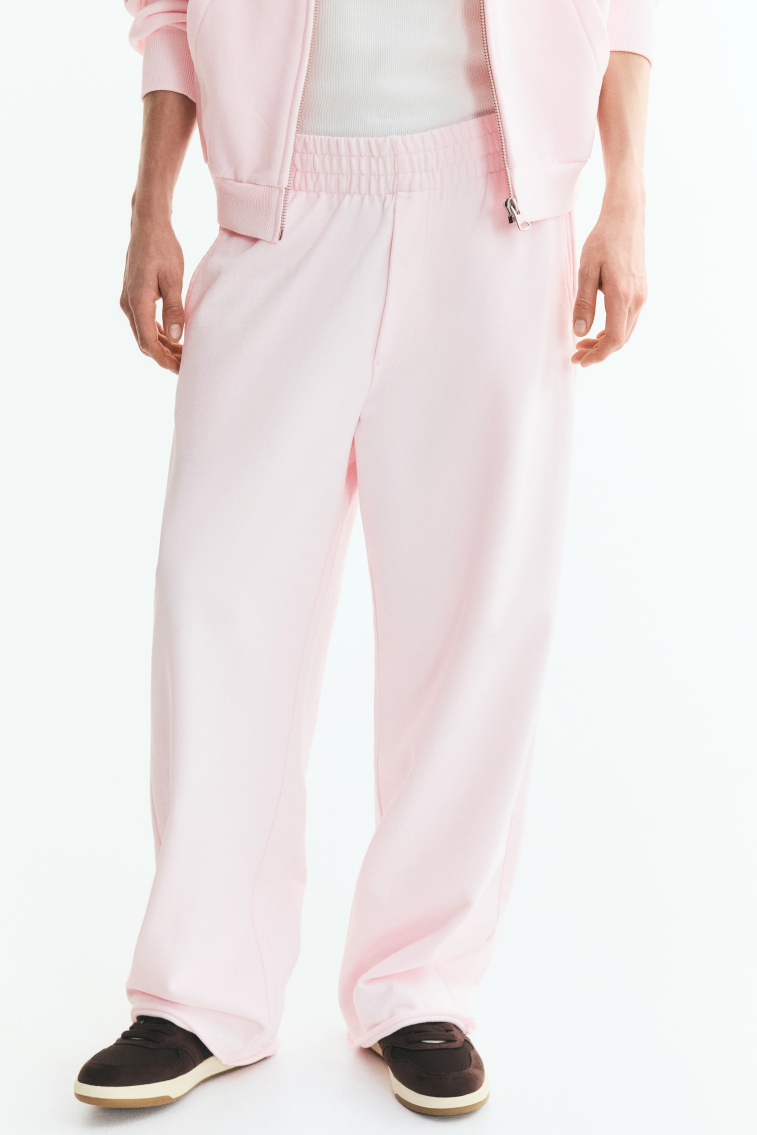 Мужские брюки H&M Relaxed-Fit Cotton Sweatpants, цвет: Светлый розовый — фото 3