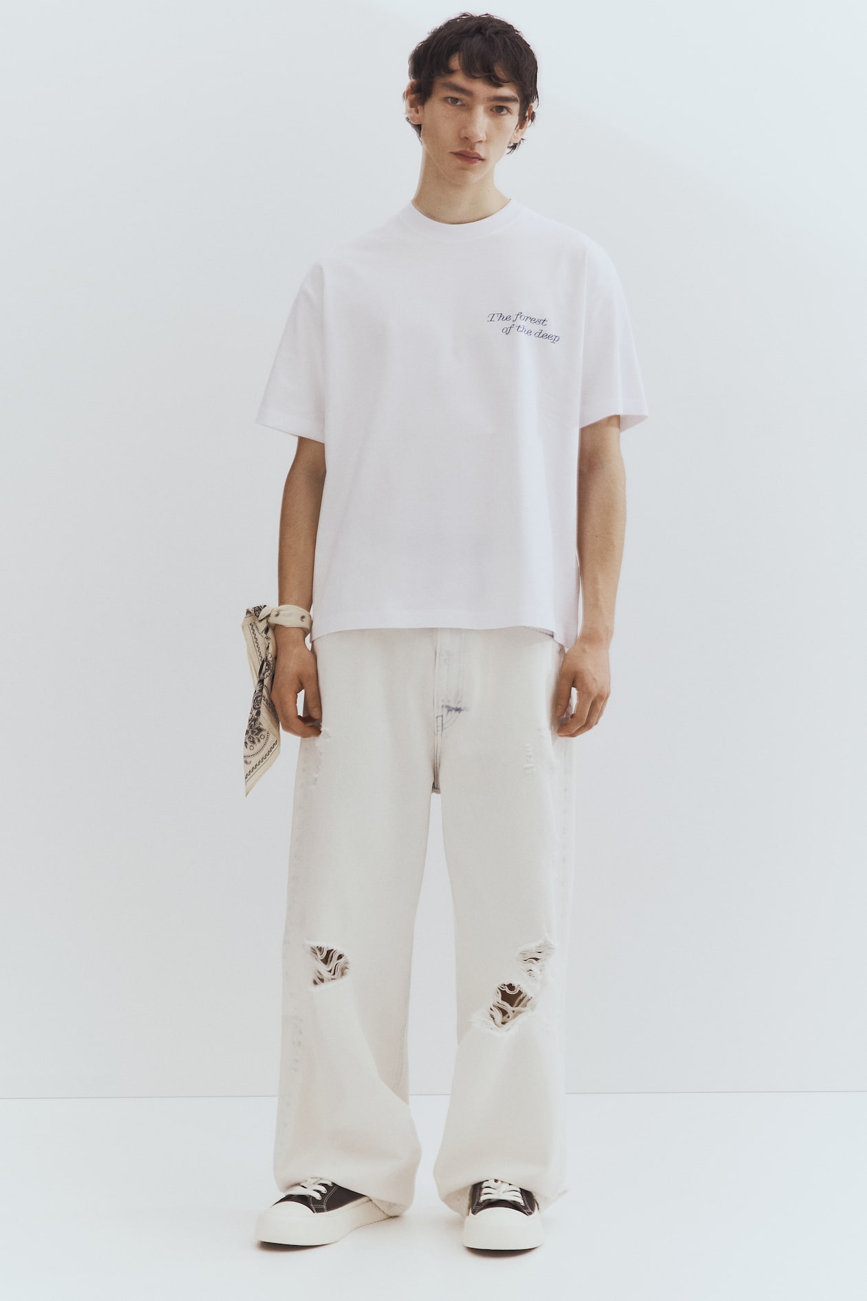 Loose Fit Printed T-shirt White/Forest of the Deep Men H&M US