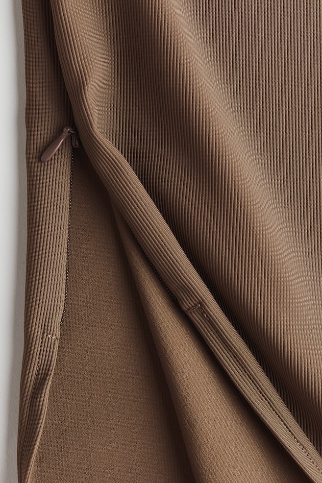 Cooling Slim Fit Ribbed midi skirt-Mittelbraun - 5