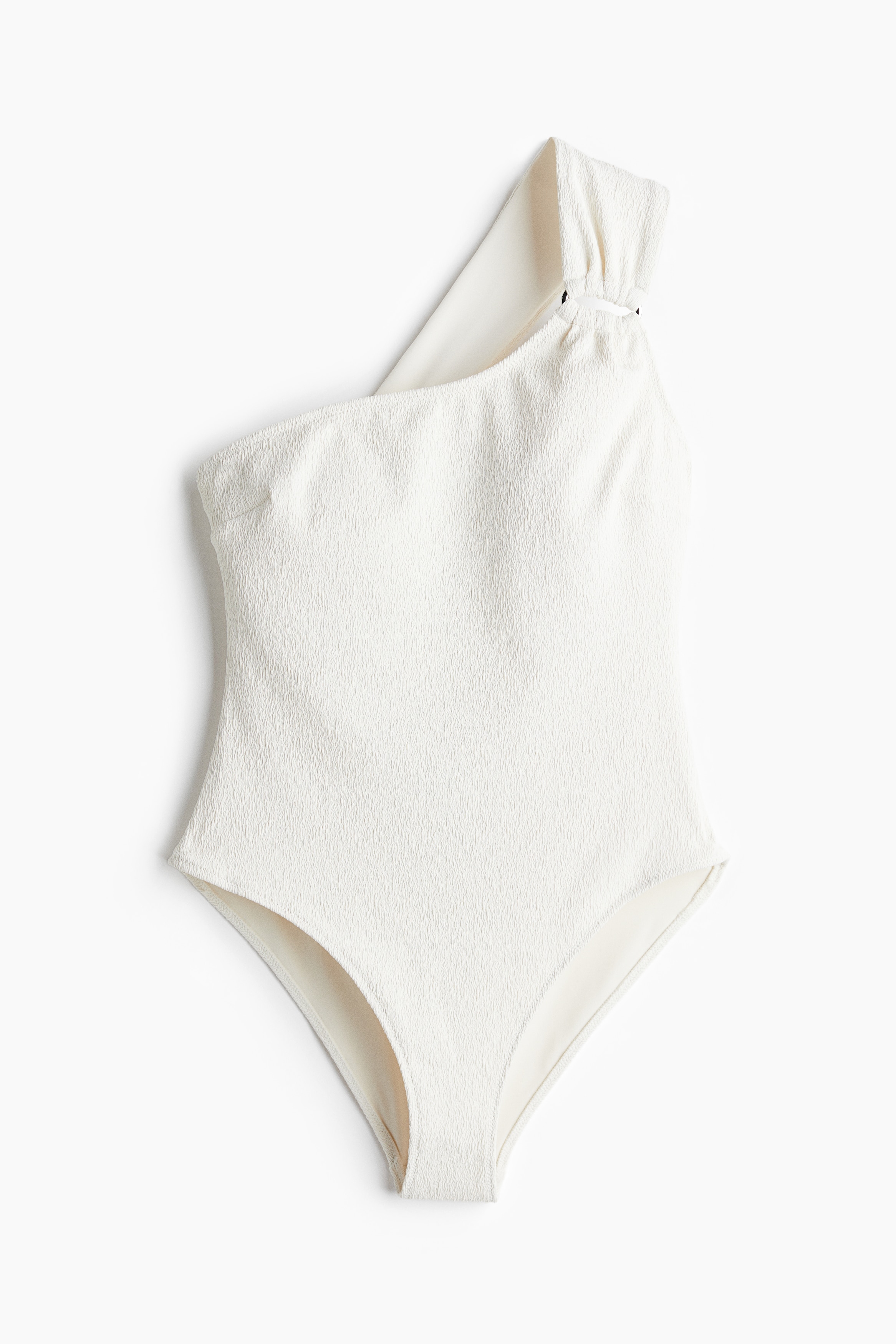 Padded-cup one-shoulder swimsuit - Λευκό