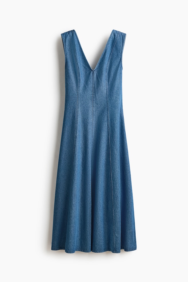Flared denim dress - Denim blue - 1
