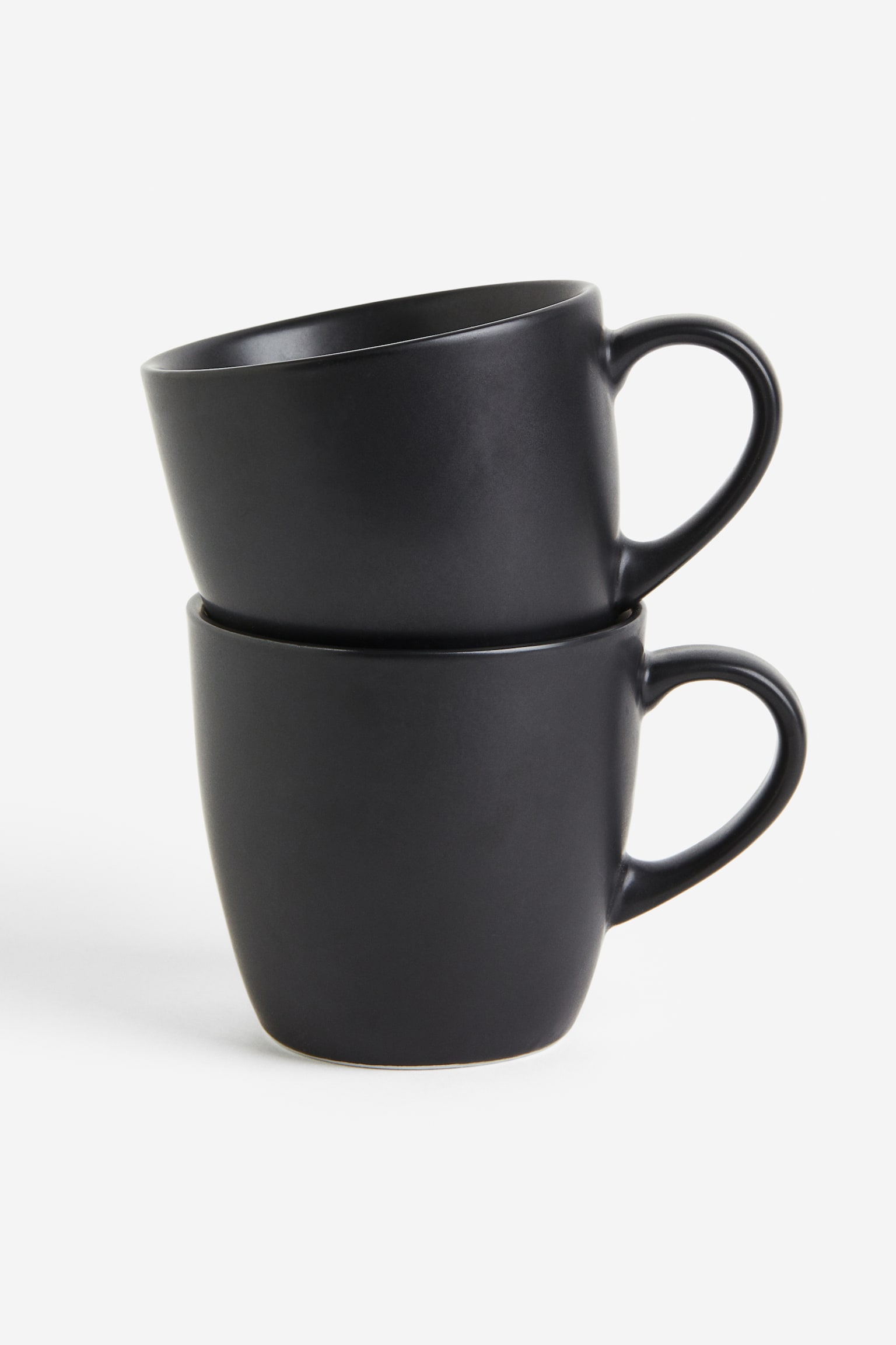 2-pack porcelain mugs - Black/Light beige - 1