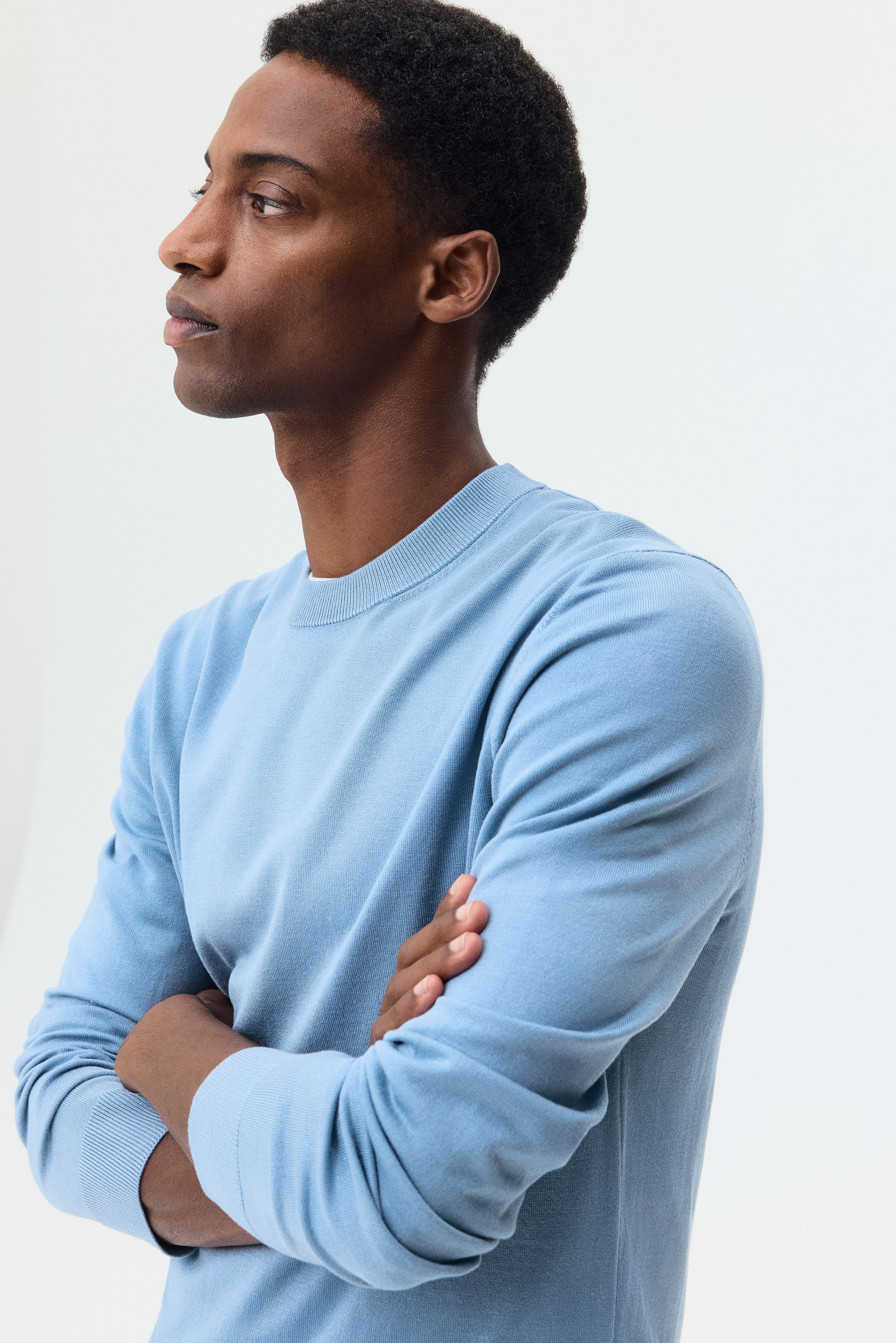 Voir une image plus grande: Chandail classique en tricot fin - Bleu ancien - HOMME | H&M CA 3