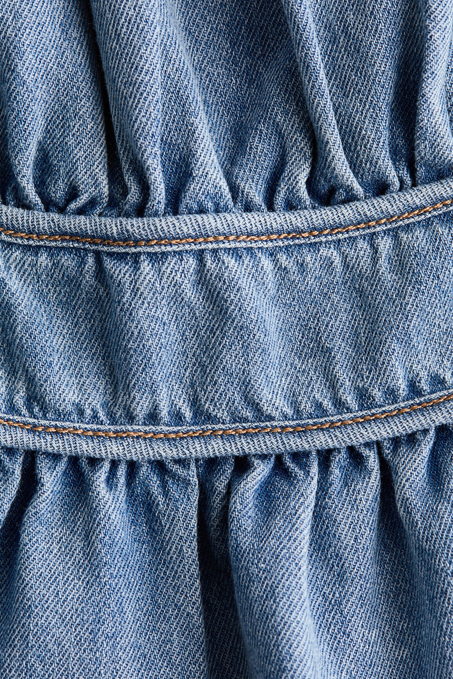 Женский топ H&M Denim Top with Tie Shoulder Straps, цвет: Светлый джинсовый синий — фото 6
