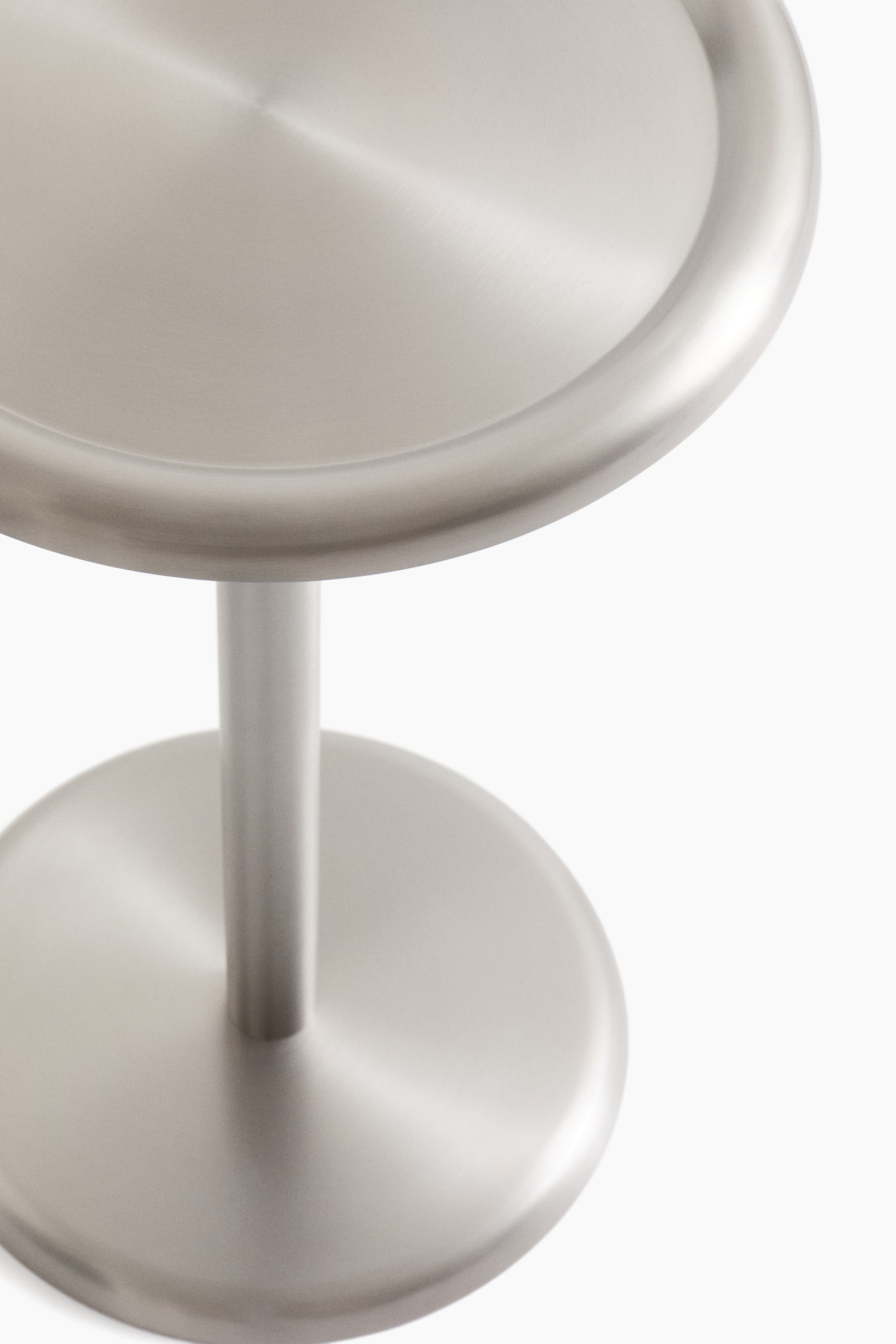 Metal side table - Silver-coloured/Light beige/Beige - 3