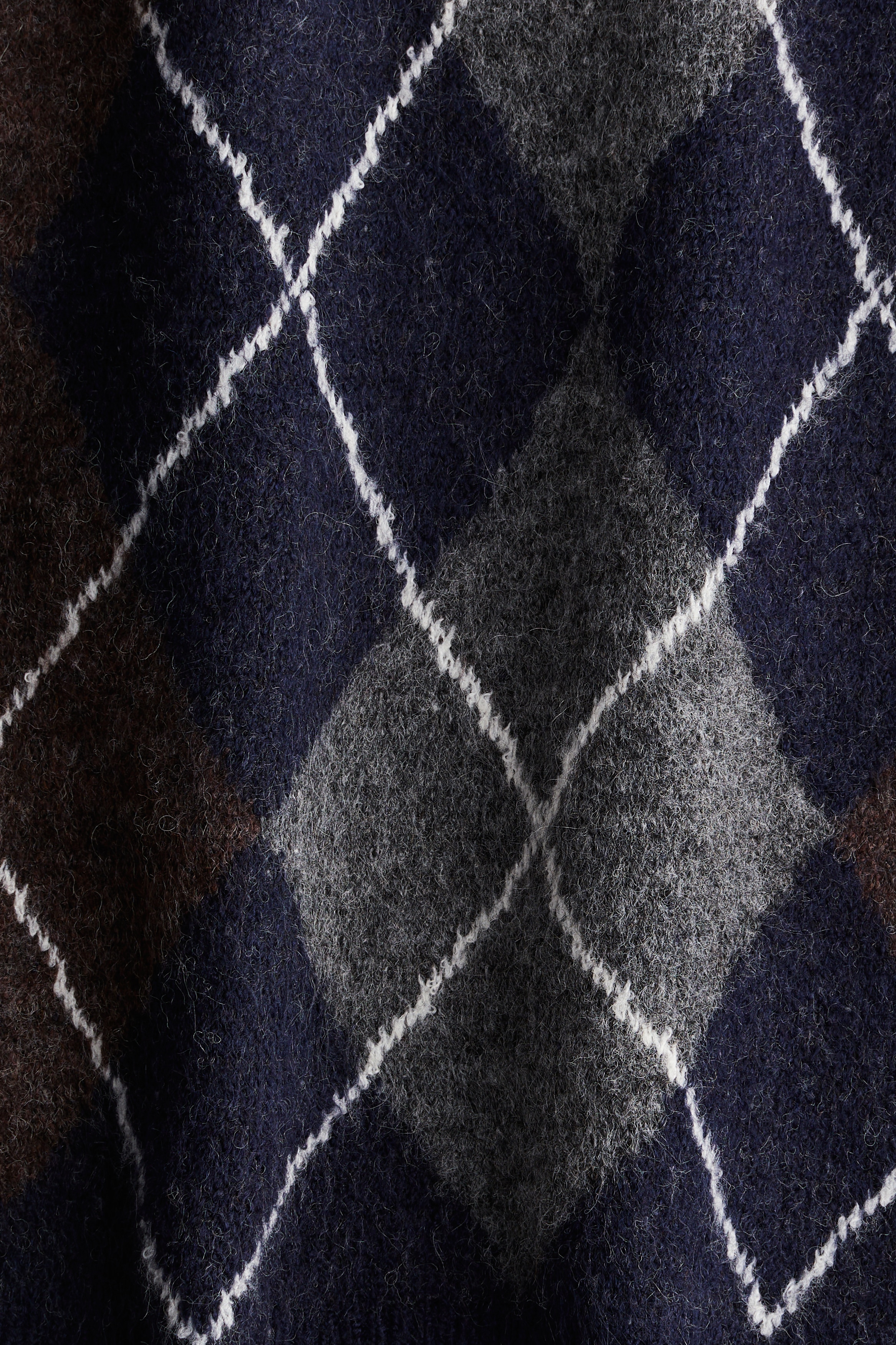 Women's Navy blue/argyle pattern Jacquard-Knit Sweater | H&M CA